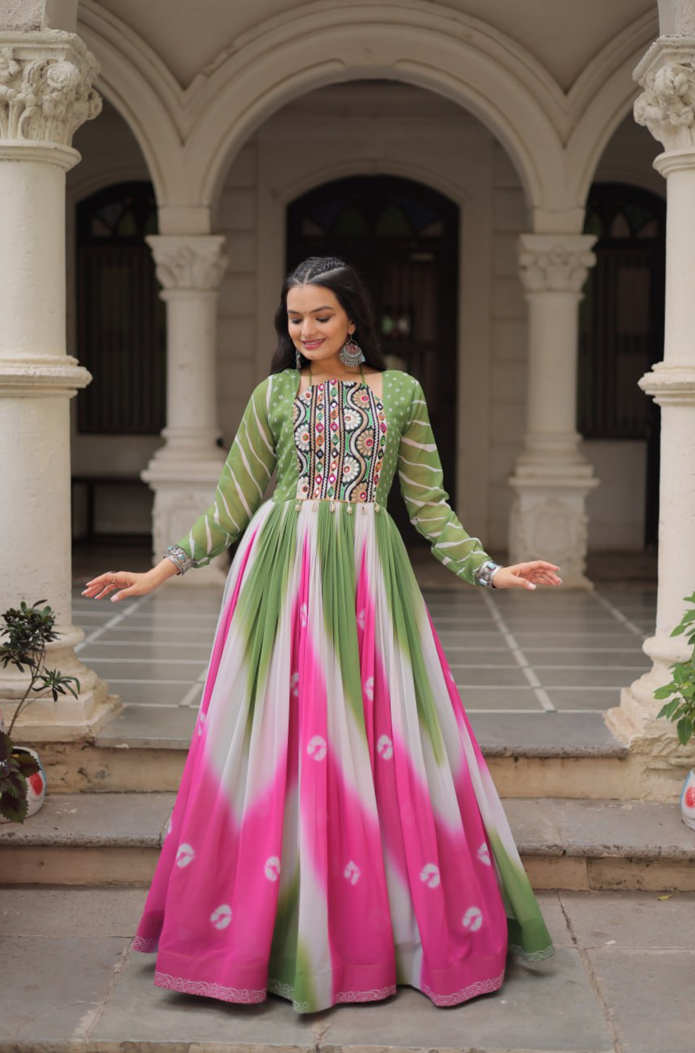 Designer Printed Anarkali Gown for Women