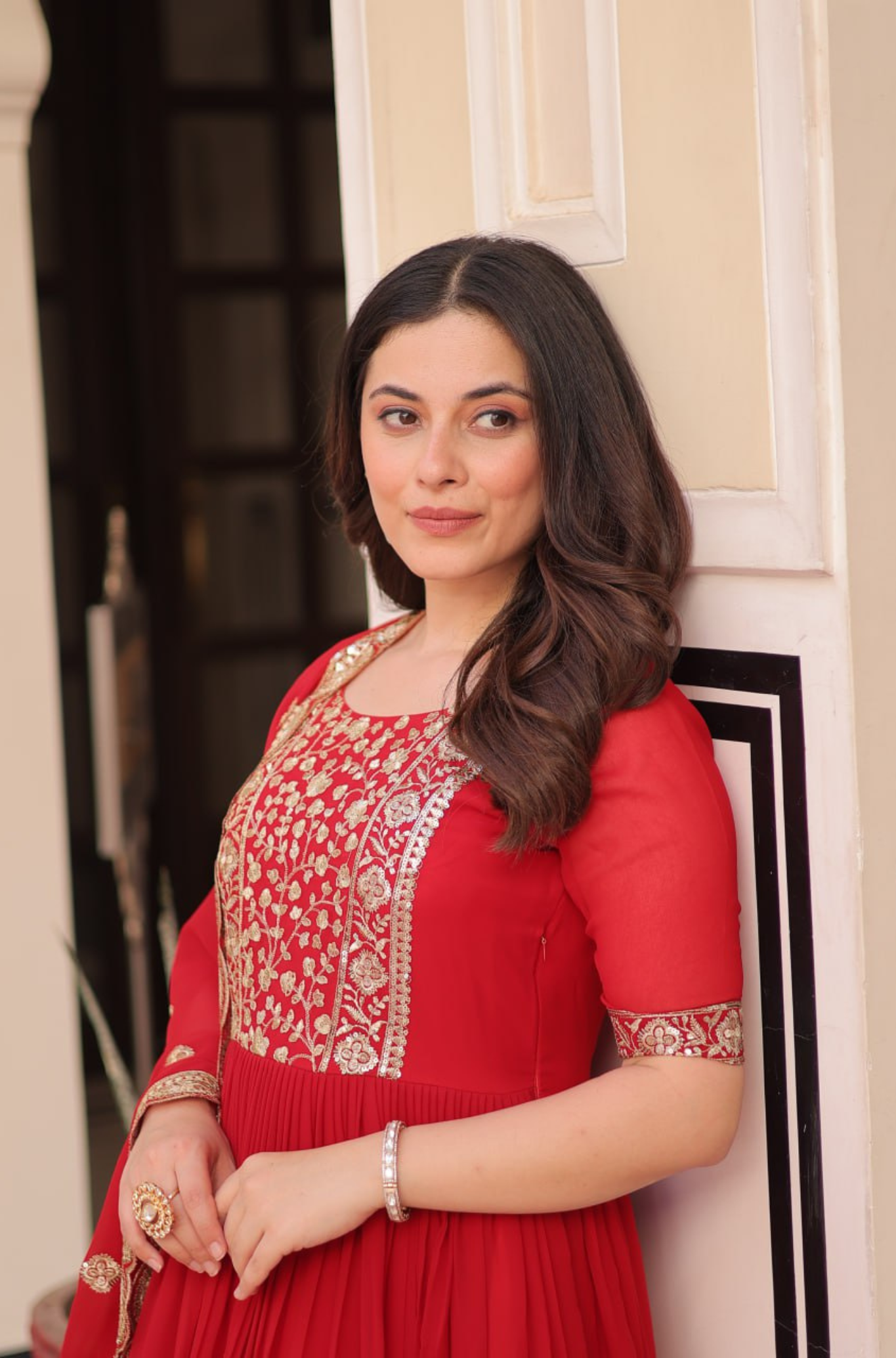 Women's Embroidered Anarkali Gown with Dupatta