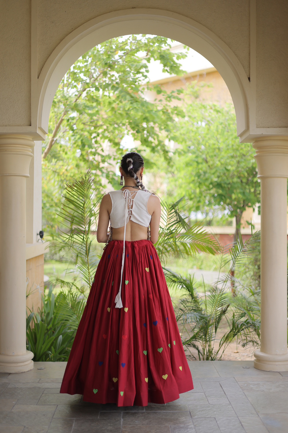 Women’s Designer Embroidered Lehenga Choli Set with Colorful Mirror Work & Flared Skirt