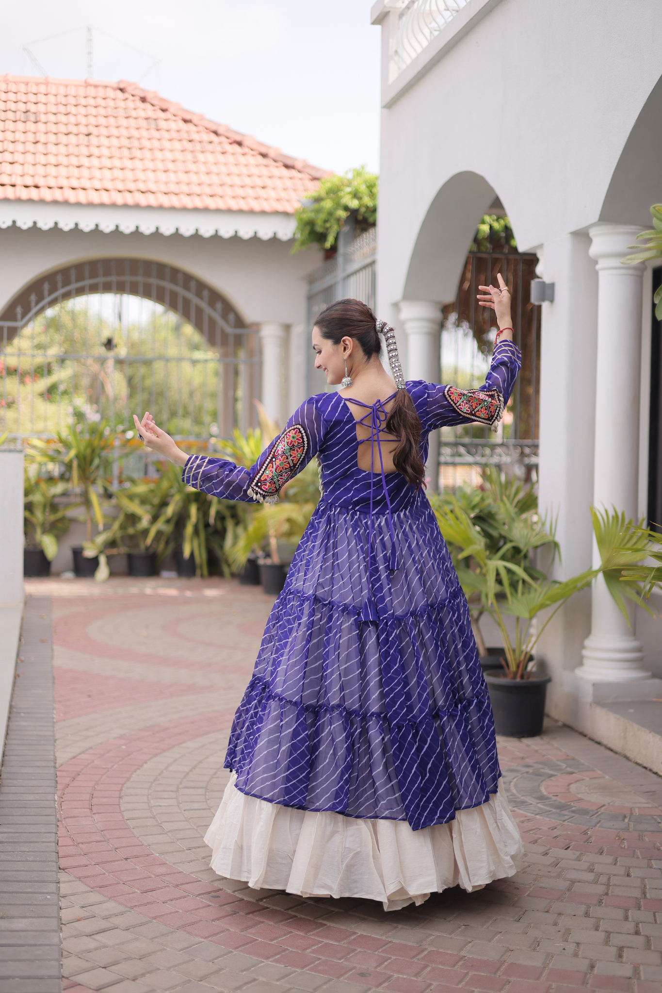 Women's Designer Mirror Work Jacket Lehenga Choli Set