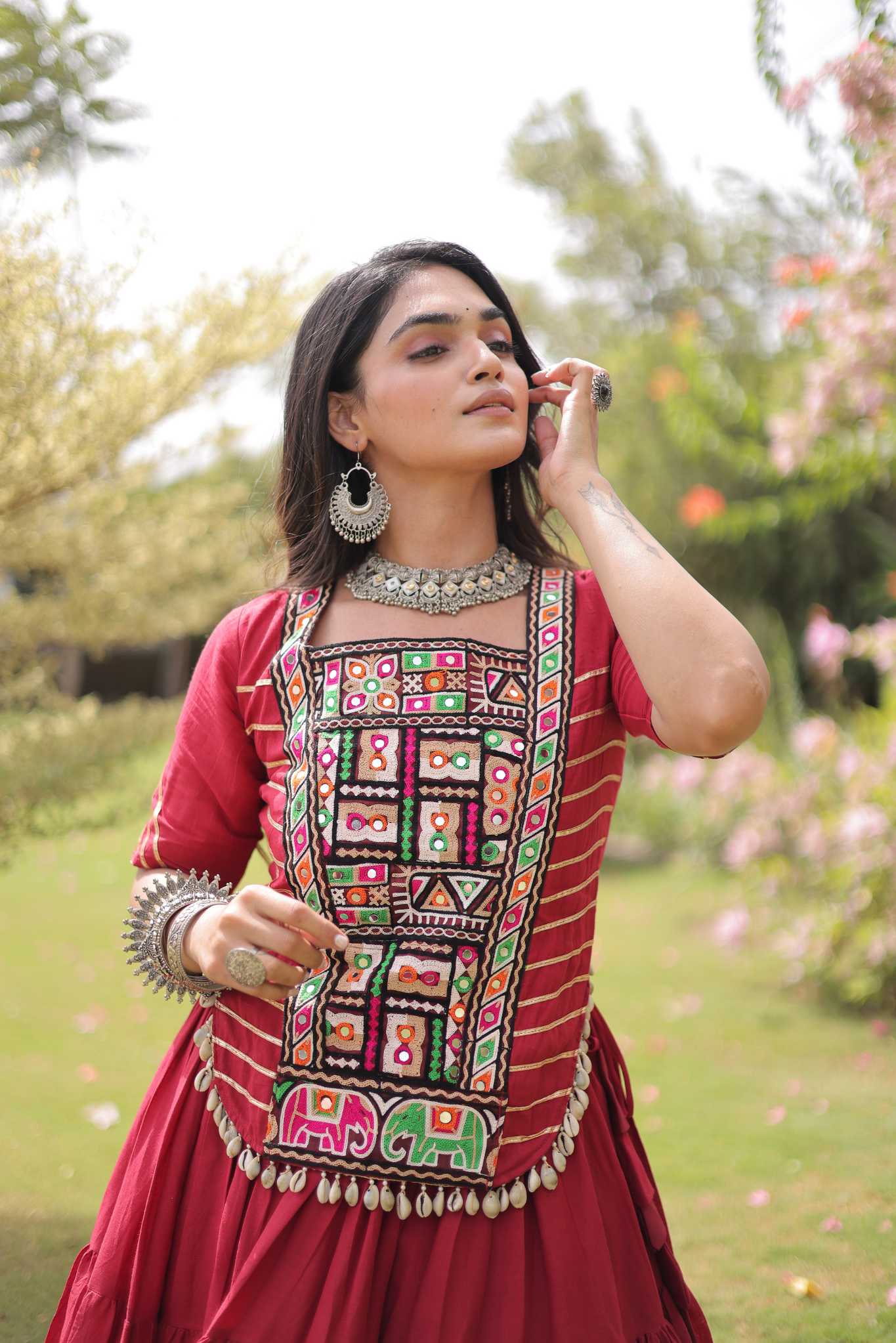 Women's Designer Embroidered Lehenga Set with Kutchi Gamthi Work | Traditional Navratri, Garba, Festive & Wedding Wear
