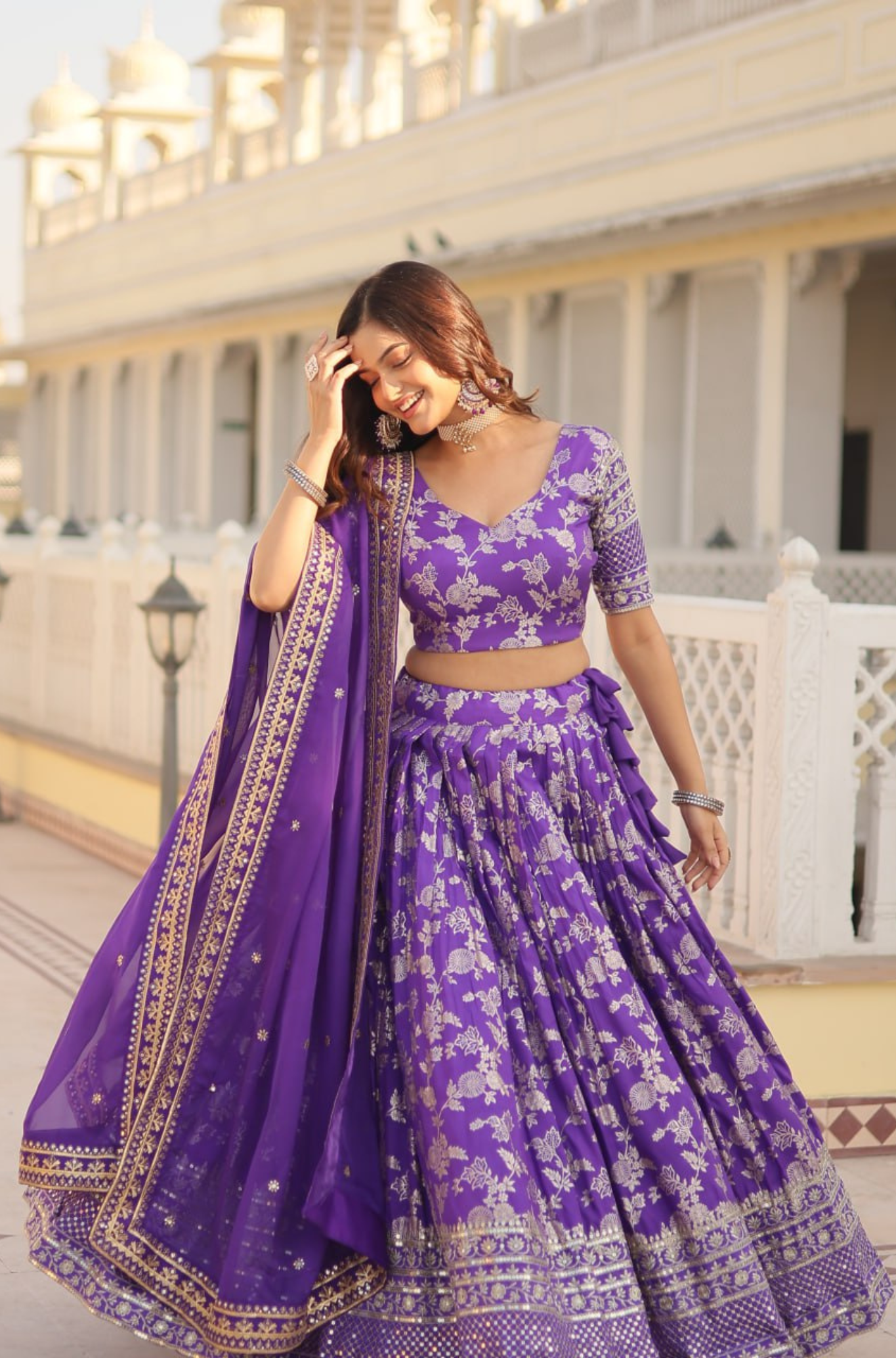 Women's Designer Floral Printed Lehenga Choli Set with Dupatta