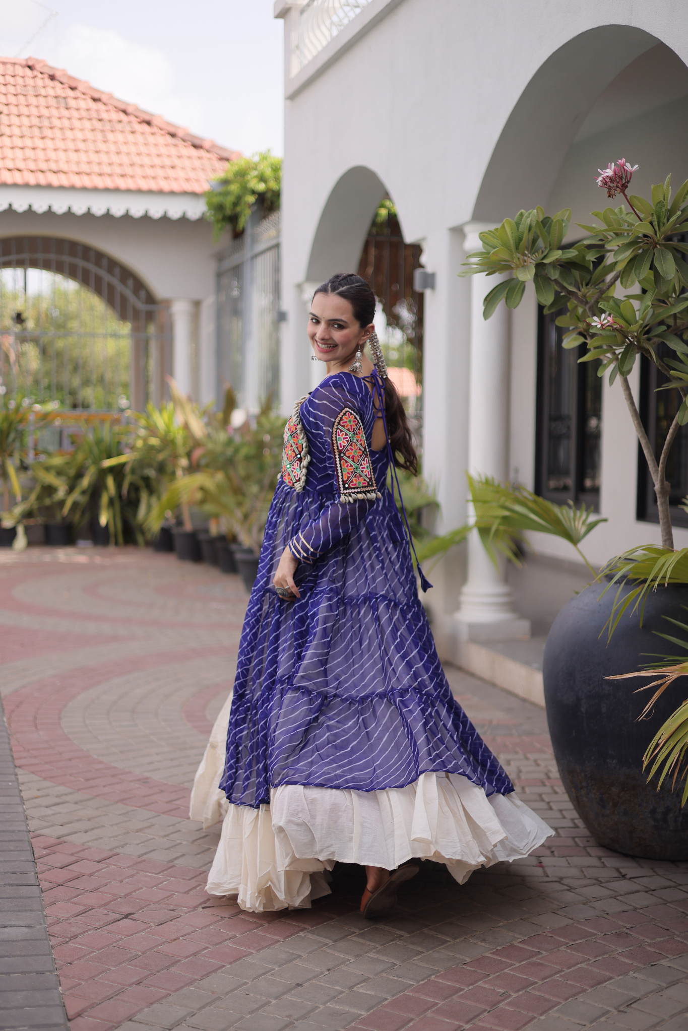 Women's Designer Mirror Work Jacket Lehenga Choli Set