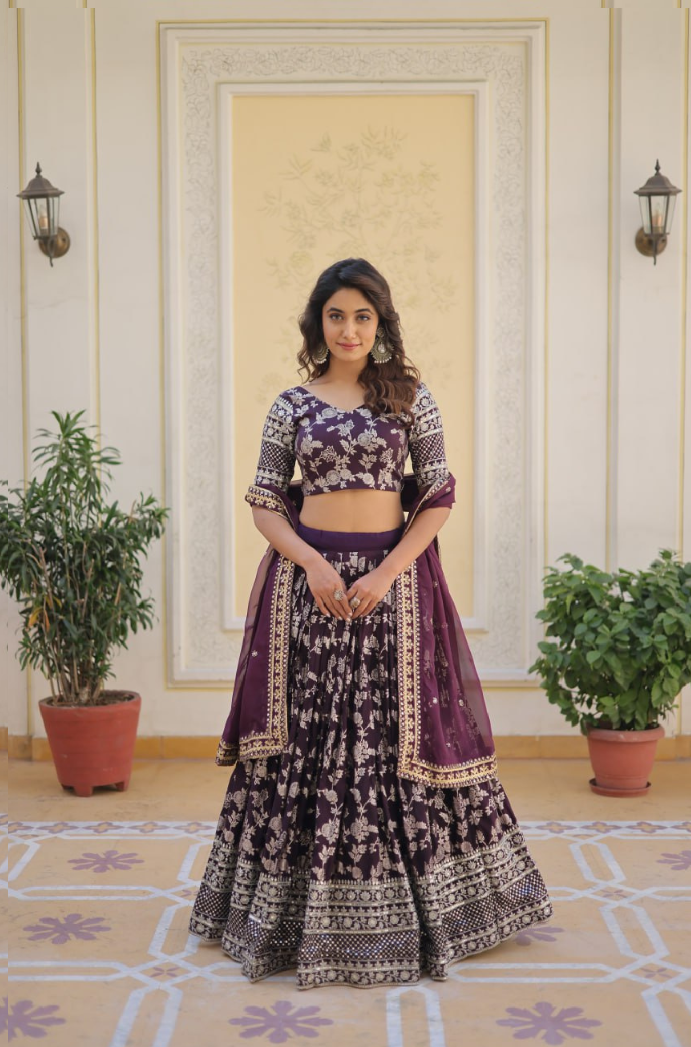 Women's Designer Floral Printed Lehenga Choli Set with Dupatta