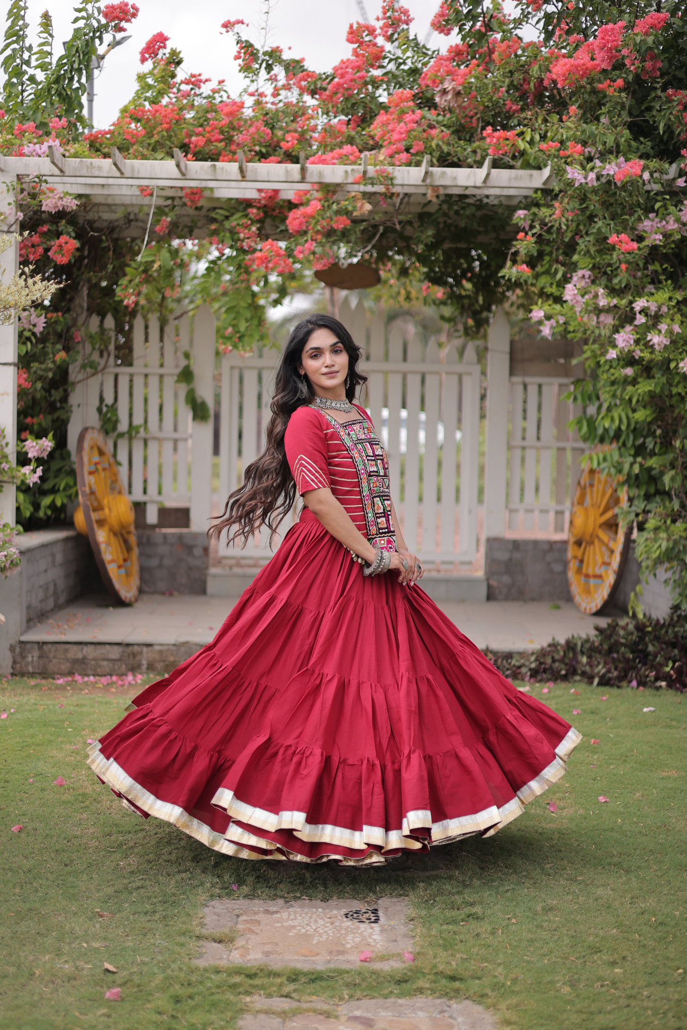 Women's Designer Embroidered Lehenga Set with Kutchi Gamthi Work | Traditional Navratri, Garba, Festive & Wedding Wear