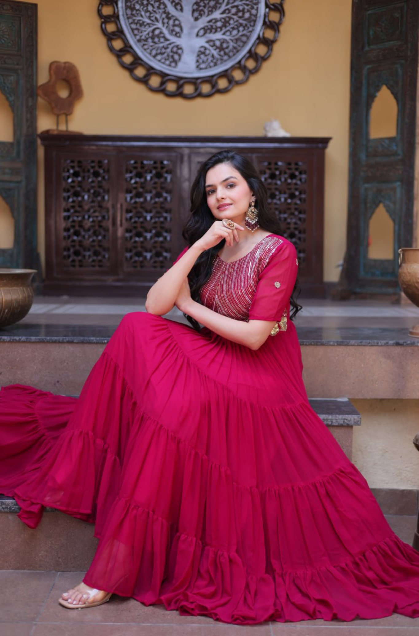 Women’s Designer Embroidered Anarkali Gown