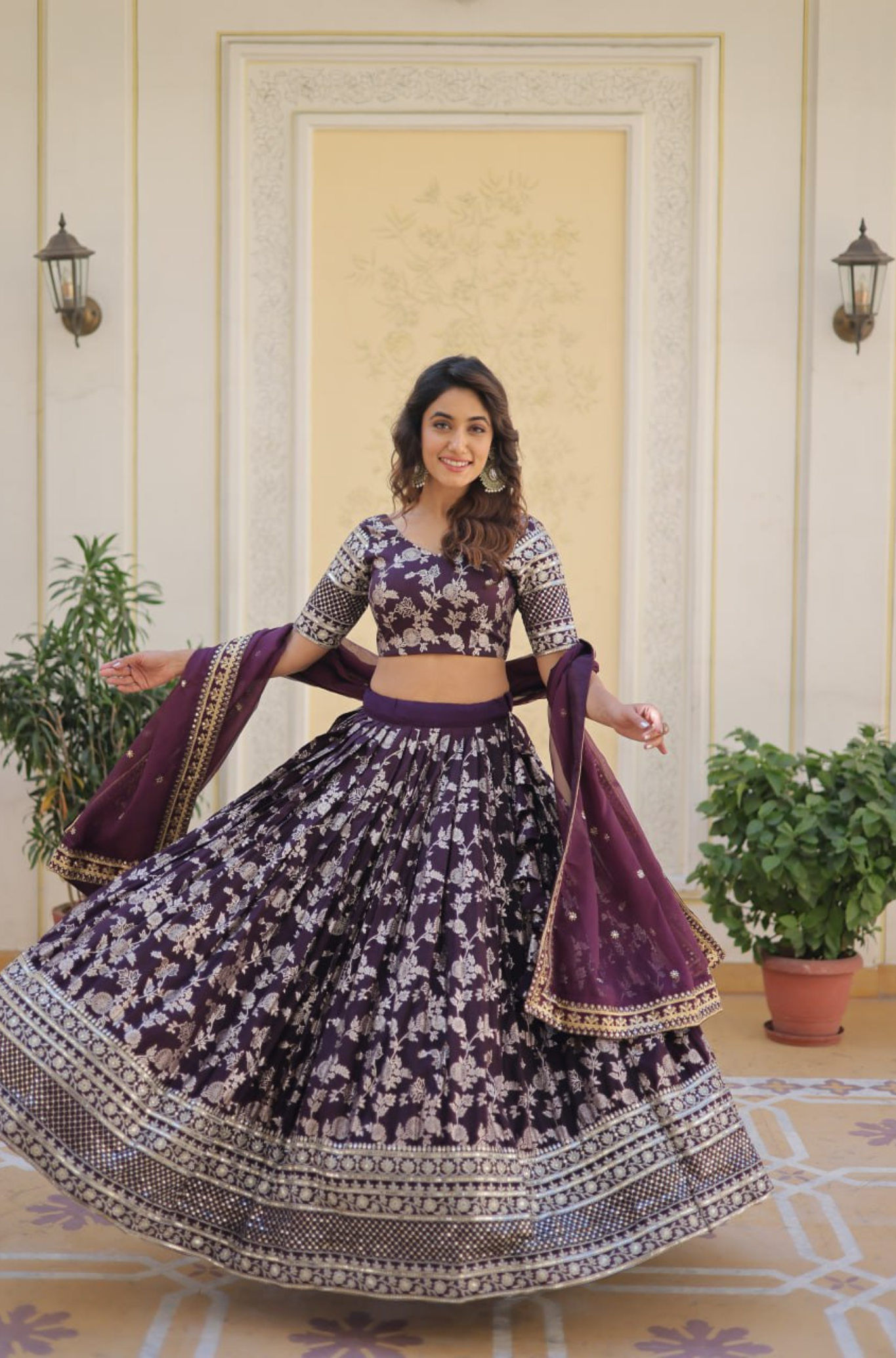 Women's Designer Floral Printed Lehenga Choli Set with Dupatta