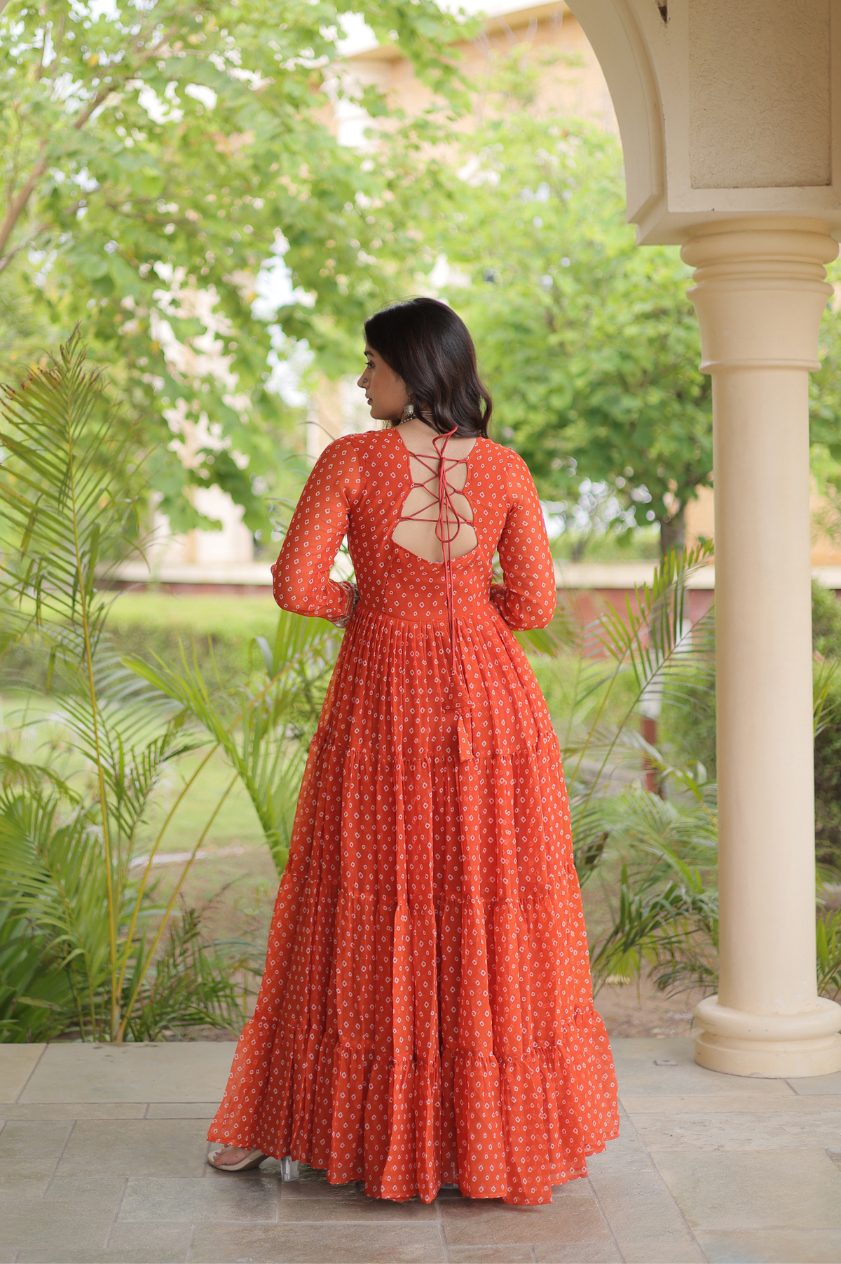 Women’s Designer Anarkali Gown with Embroidered Yoke & Flared Silhouette | Festive Ethnic Wear
