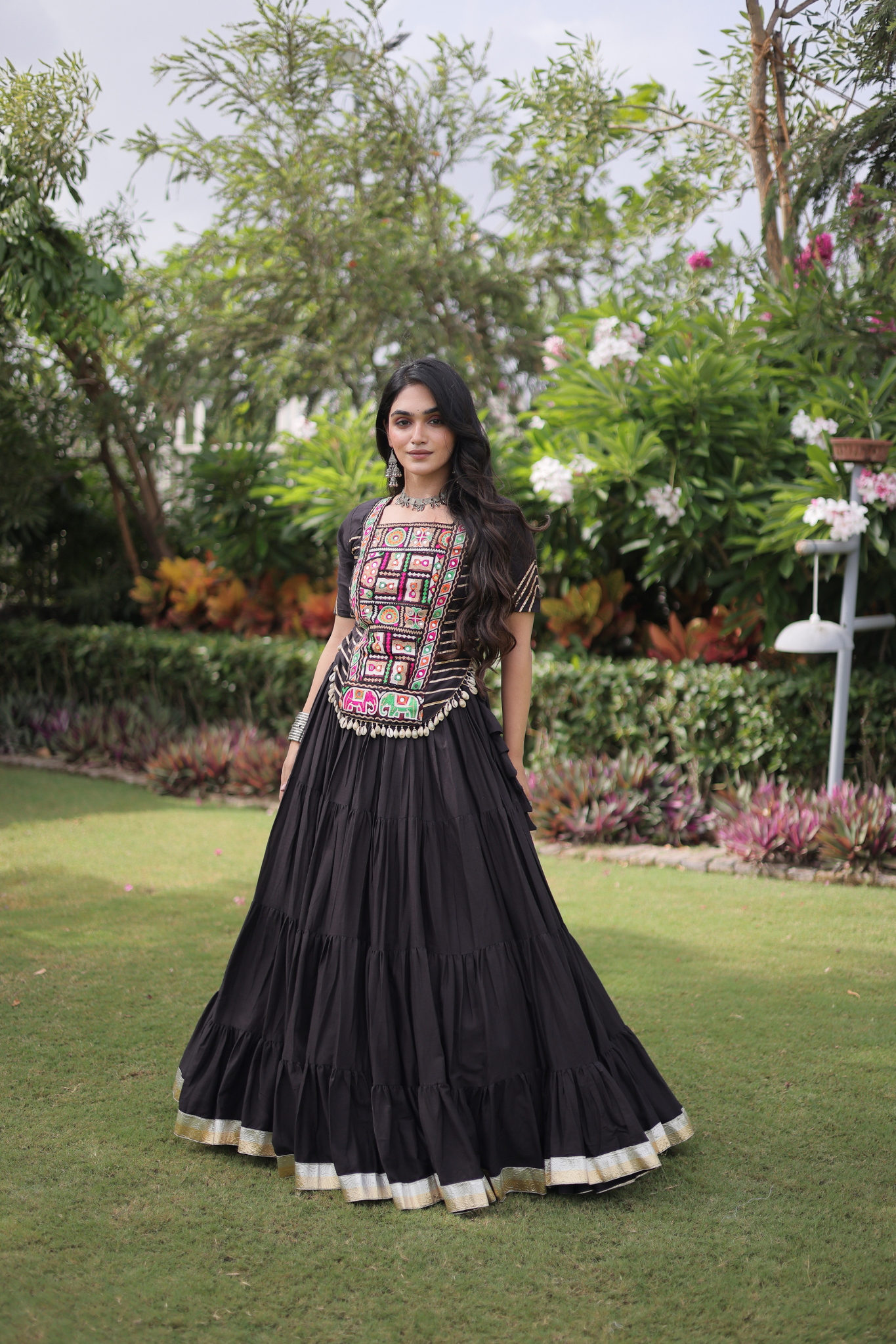 Women's Designer Embroidered Lehenga Set with Kutchi Gamthi Work | Traditional Navratri, Garba, Festive & Wedding Wear