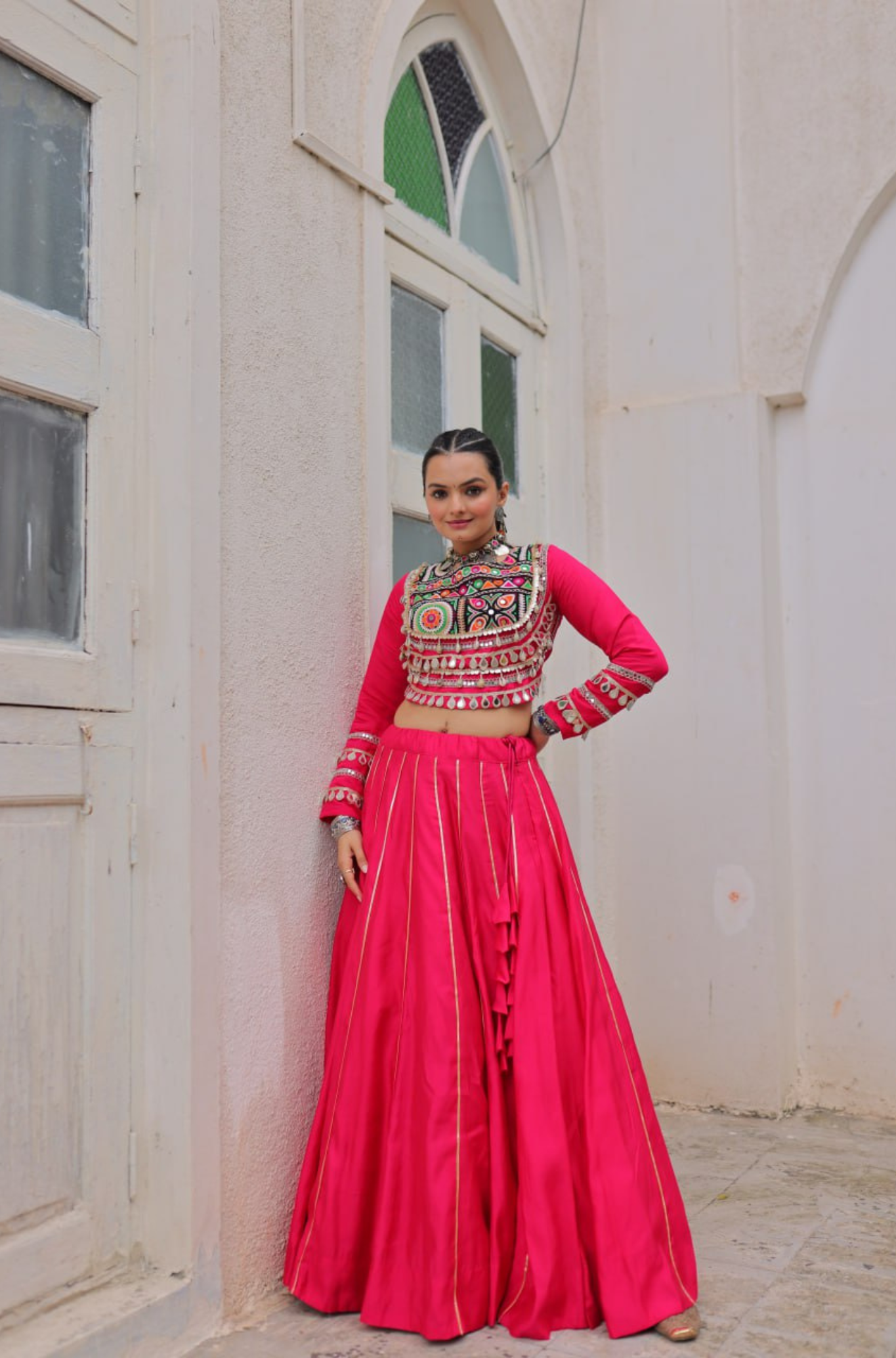 Designer Mirror Work Embroidered Lehenga Choli Set for Women