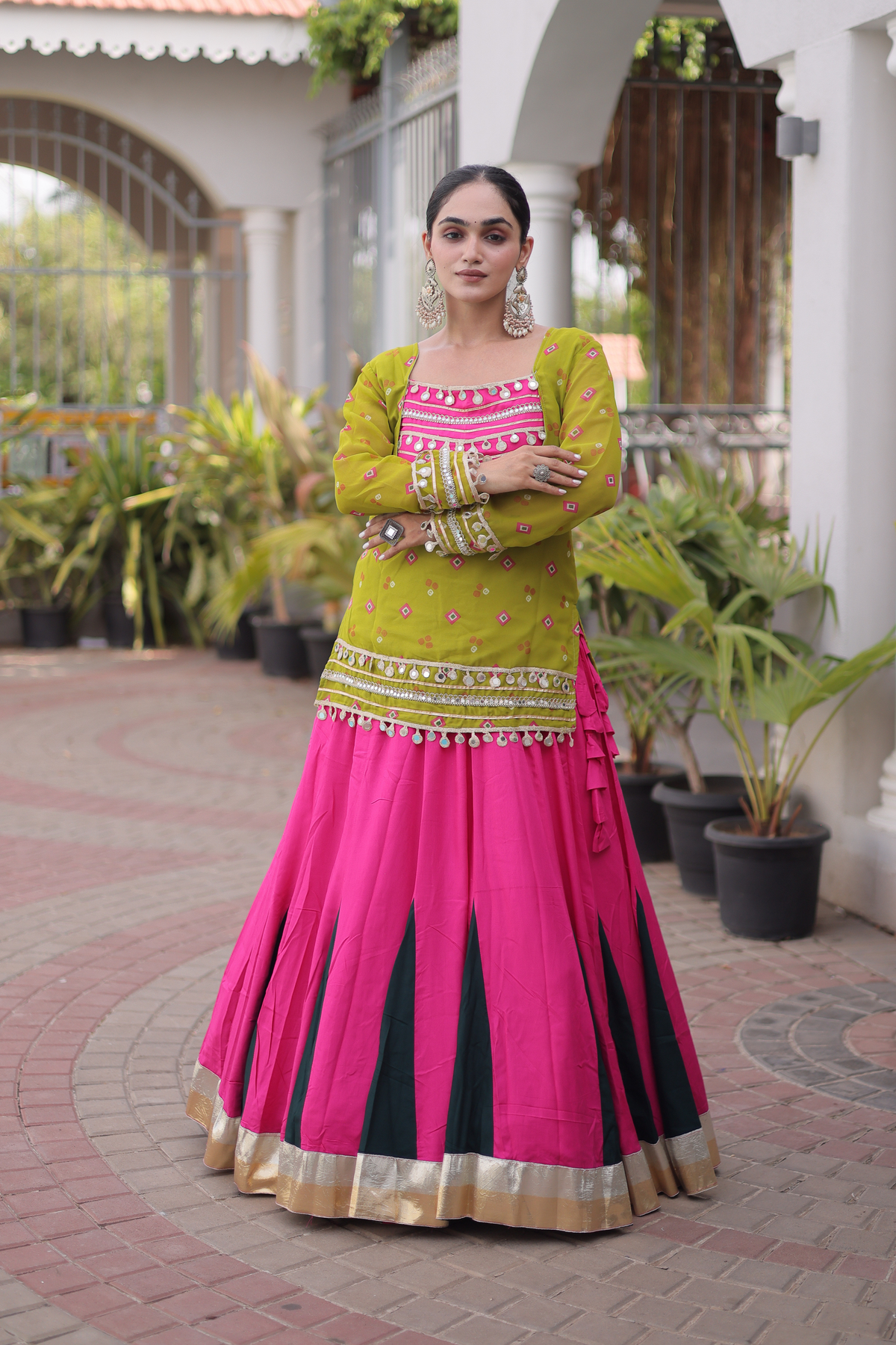 Women’s Embroidered Kurta with Flared Lehenga Set | Festive Ethnic Wear for Women