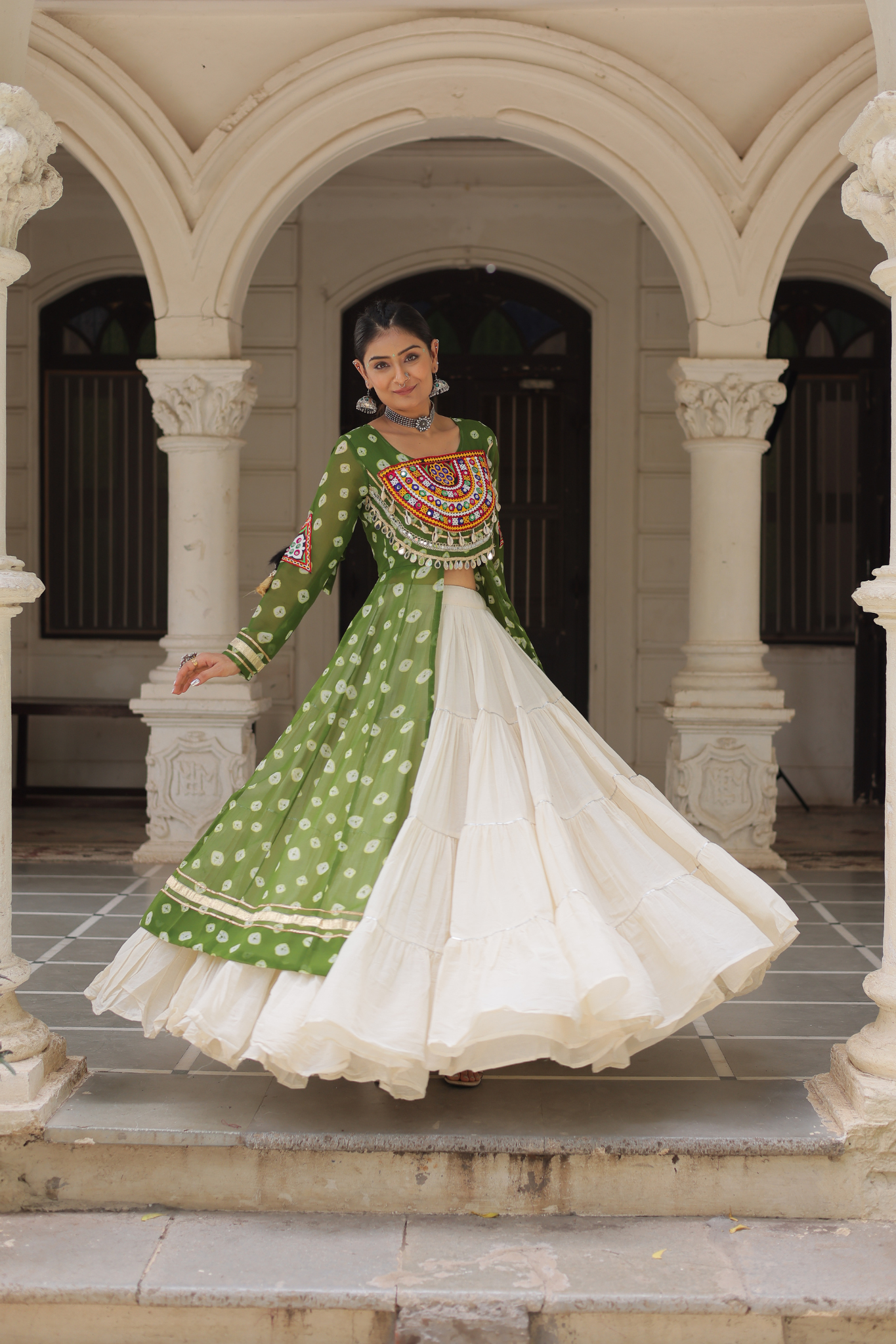 Women's Designer Navratri Koti Lehenga Choli | Garba Wear
