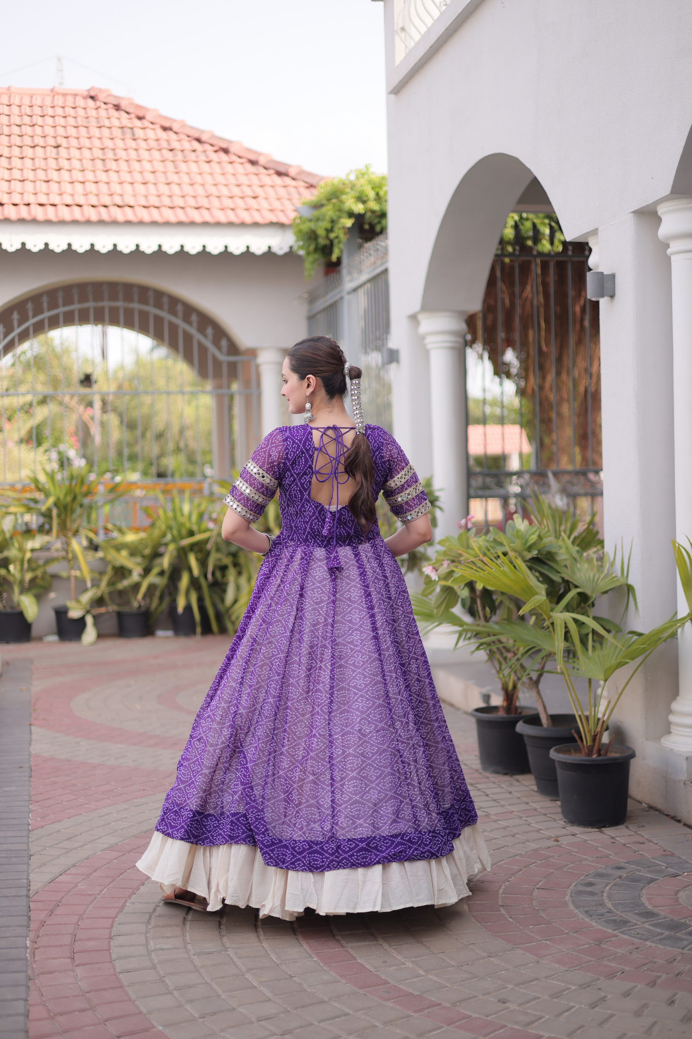 Women's Printed Anarkali Gown with Sharara | Traditional Ethnic Party Wear