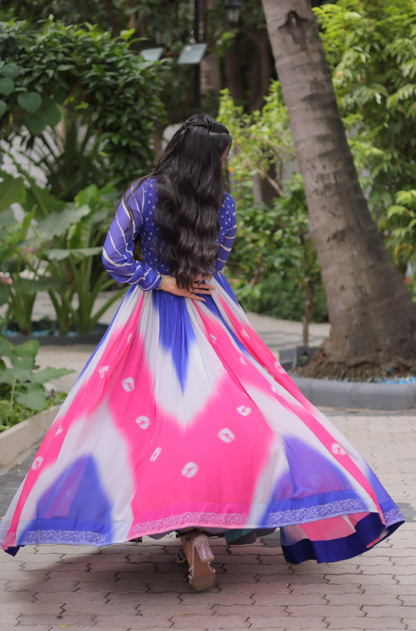 Designer Printed Anarkali Gown for Women