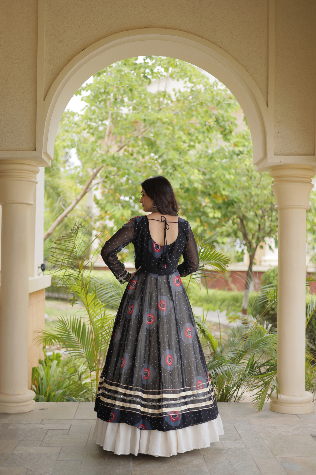 Designer Navratri Lehenga with Traditional Embellished Shrug & Flared Skirt