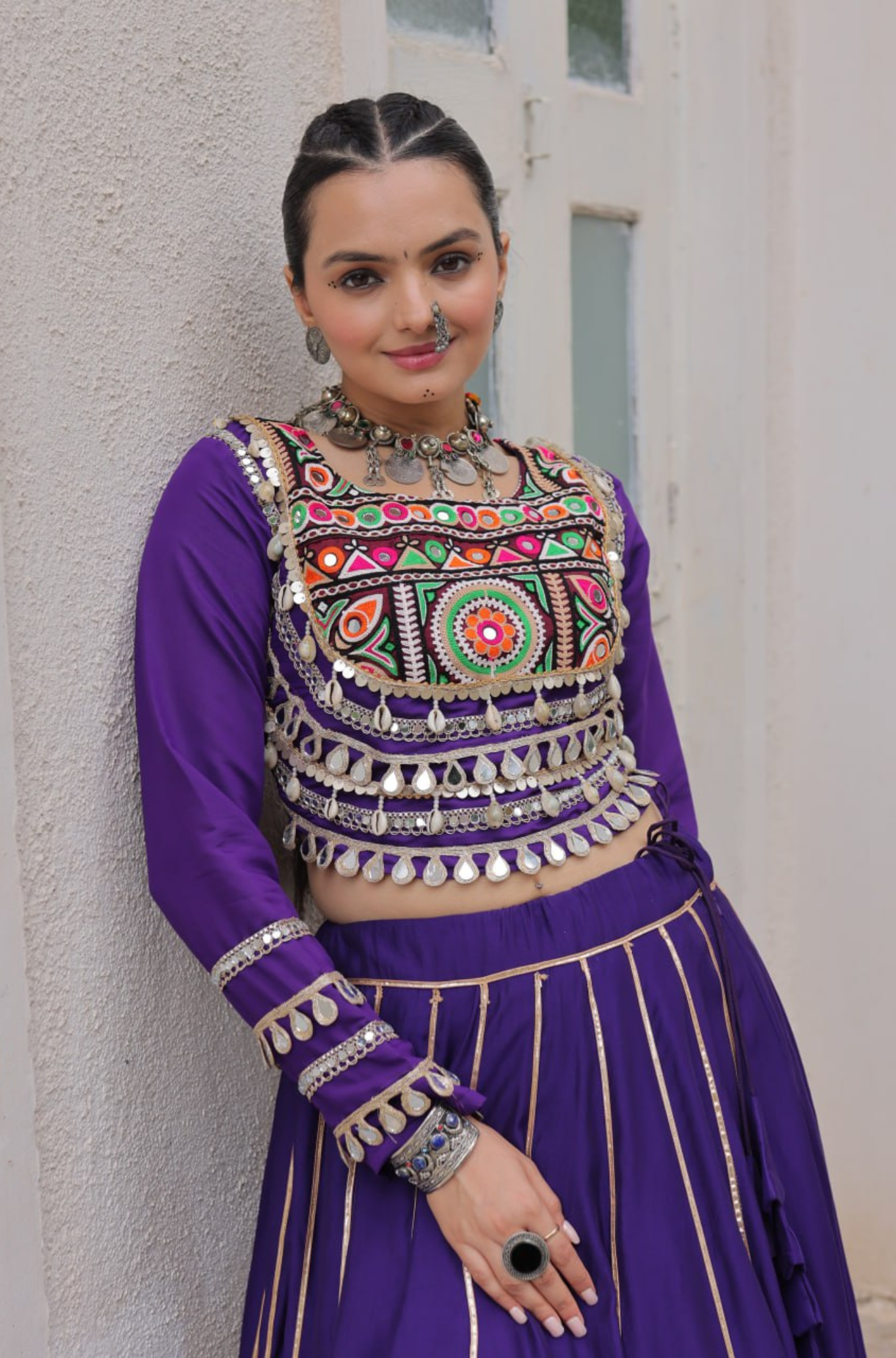 Designer Mirror Work Embroidered Lehenga Choli Set for Women