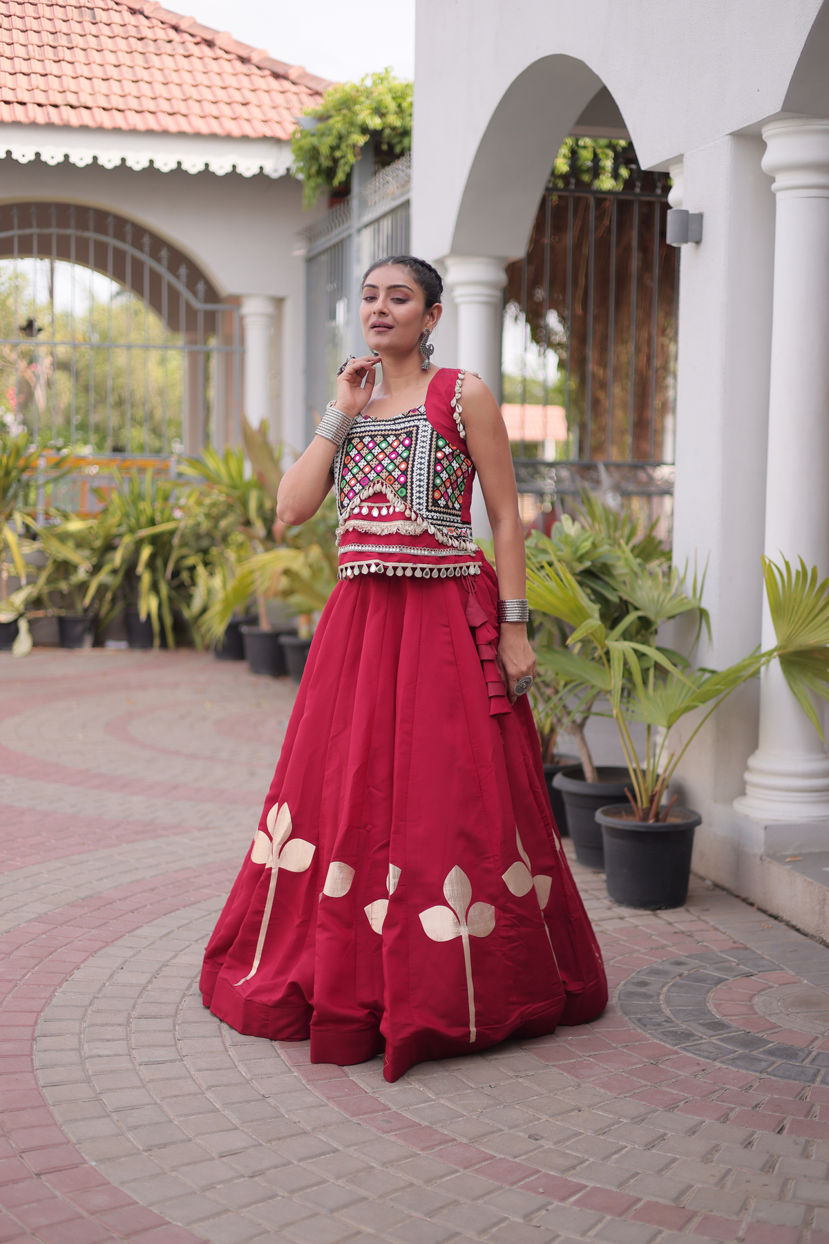Women’s Designer Embroidered Ethnic Lehenga Choli Set | Traditional Flared Lehenga with Embellished Blouse