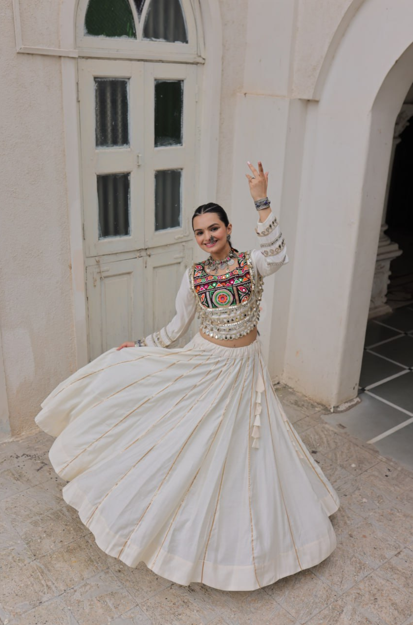 Designer Mirror Work Embroidered Lehenga Choli Set for Women