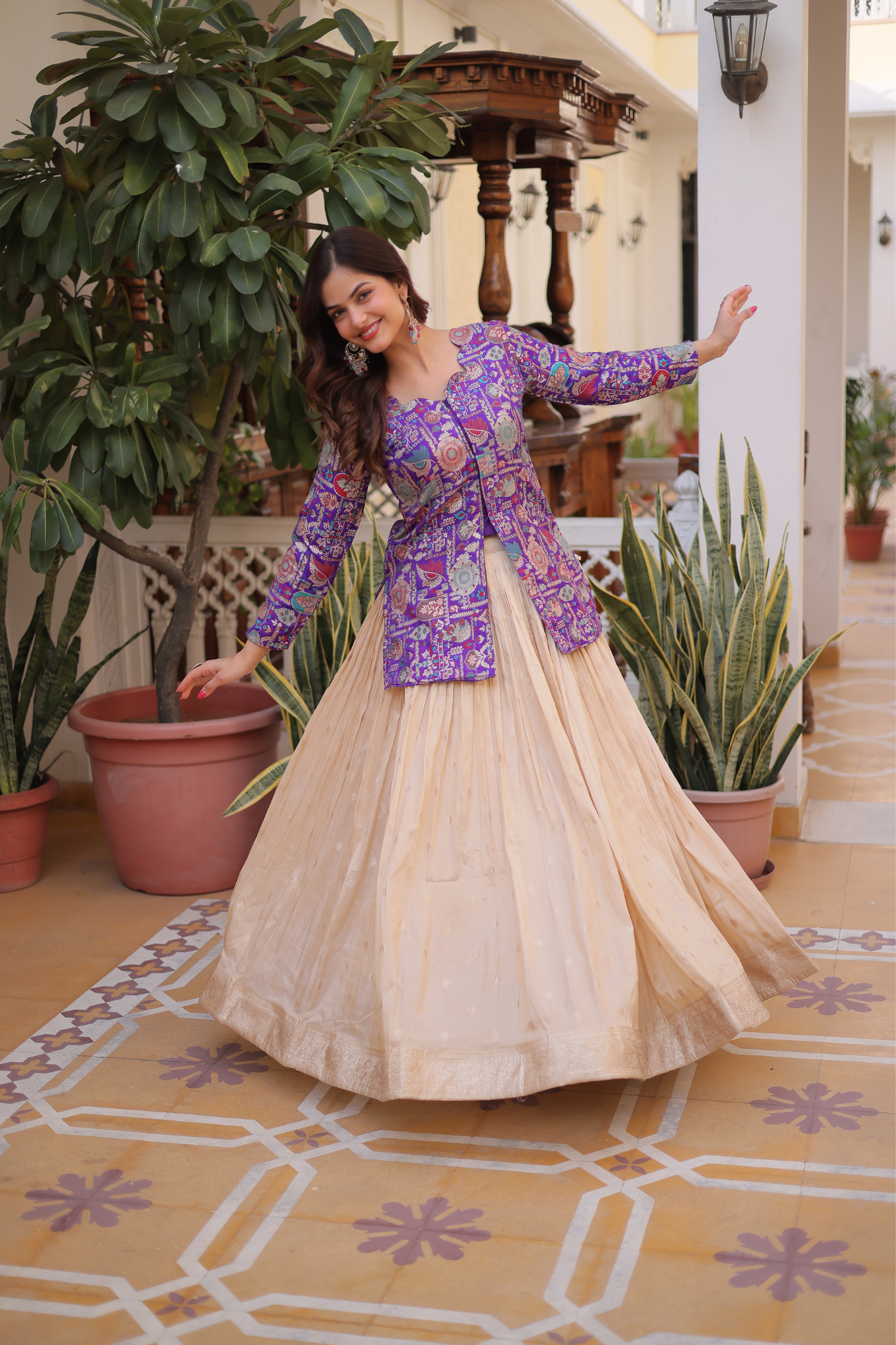 Designer Traditional Lehenga Outfit for Women with Elegant Printed Work