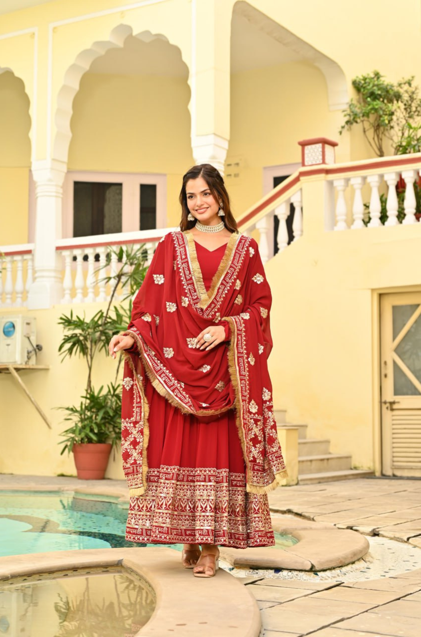 Luxury Embroidered Anarkali Suit Set with Designer Dupatta Set For Women