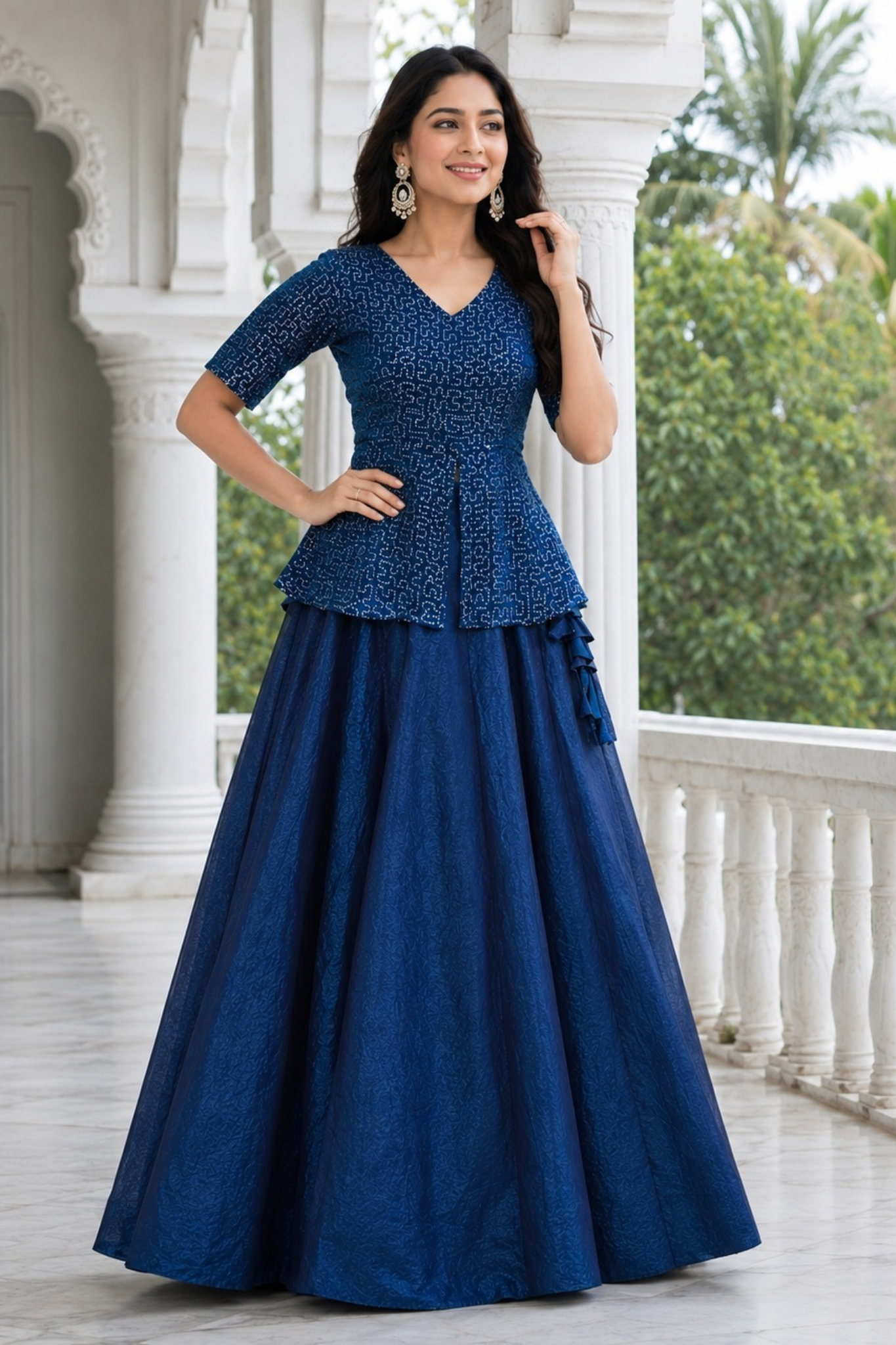 Royal Navy Blue Designer Lehenga Choli for Women