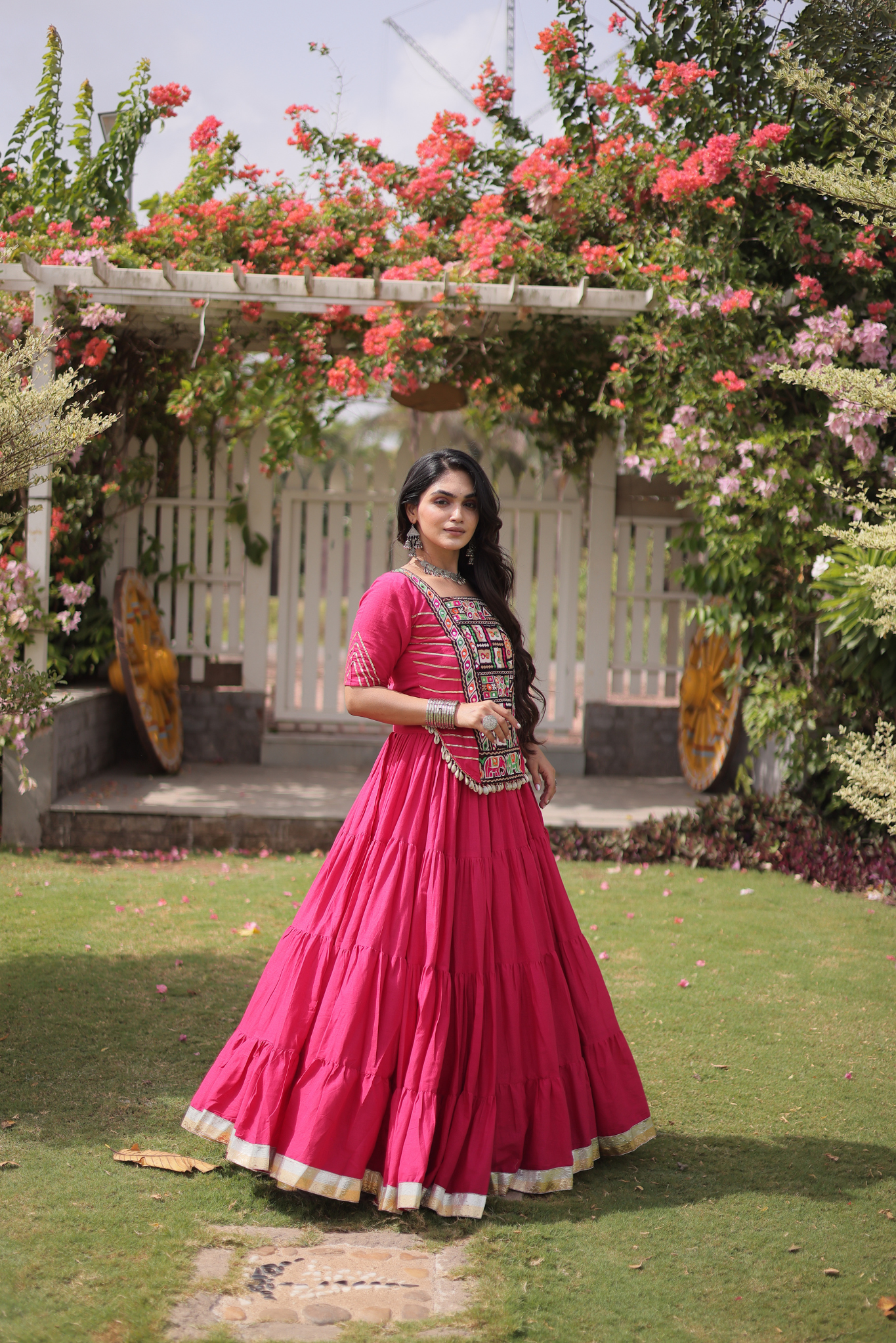 Women's Designer Embroidered Lehenga Set with Kutchi Gamthi Work | Traditional Navratri, Garba, Festive & Wedding Wear