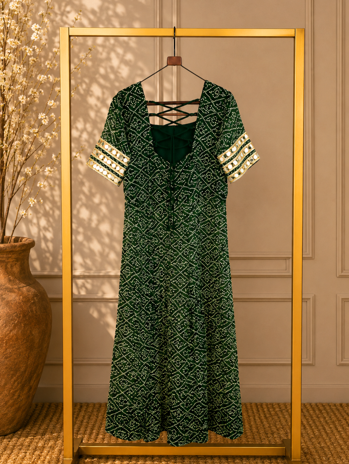 Women’s Designer Navratri Ethnic Kurti with Mirror Work & Embroidered Sleeves #NavratriOutfit #NavratriCollection