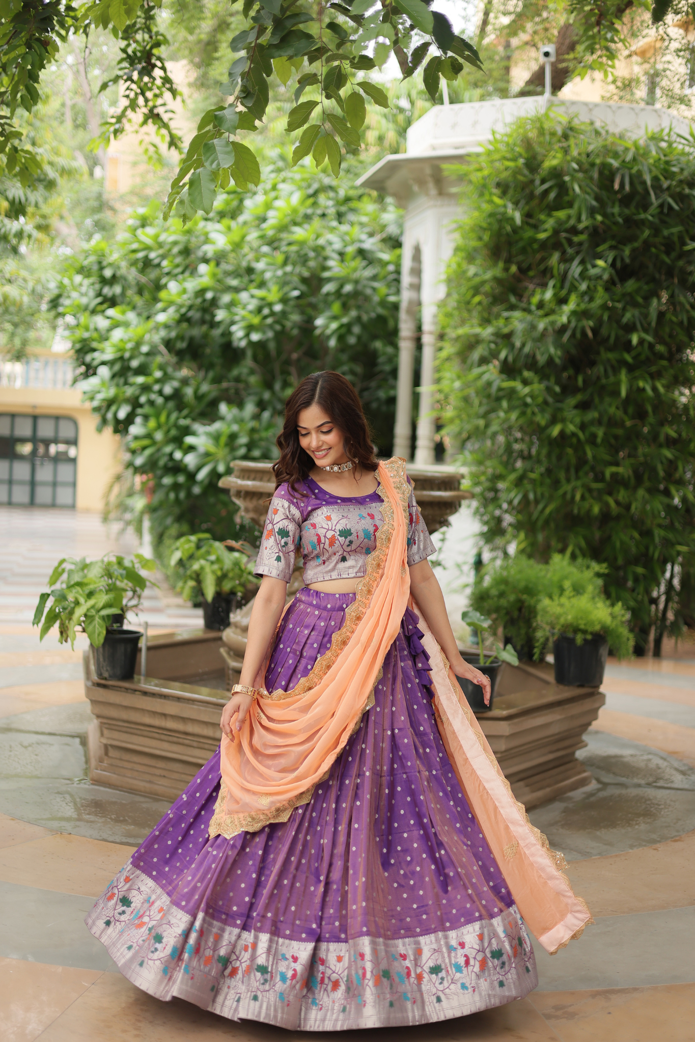 Women's Designer Paithani Weaving Lehenga Choli Set with Embroidered Blouse & Premium Dupatta