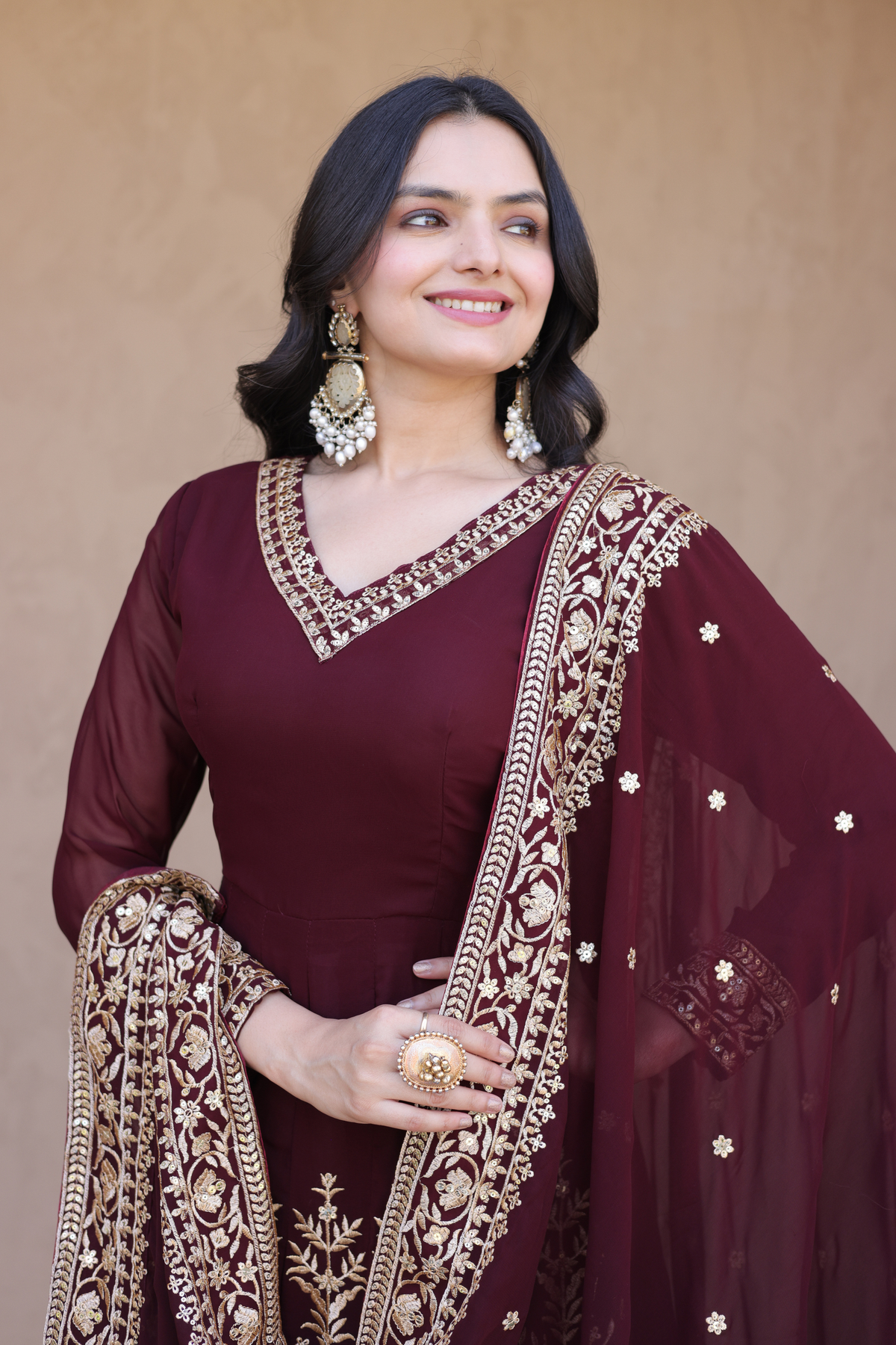Embroidered Anarkali Suit Set for Women | Designer Ethnic Wear with Dupatta