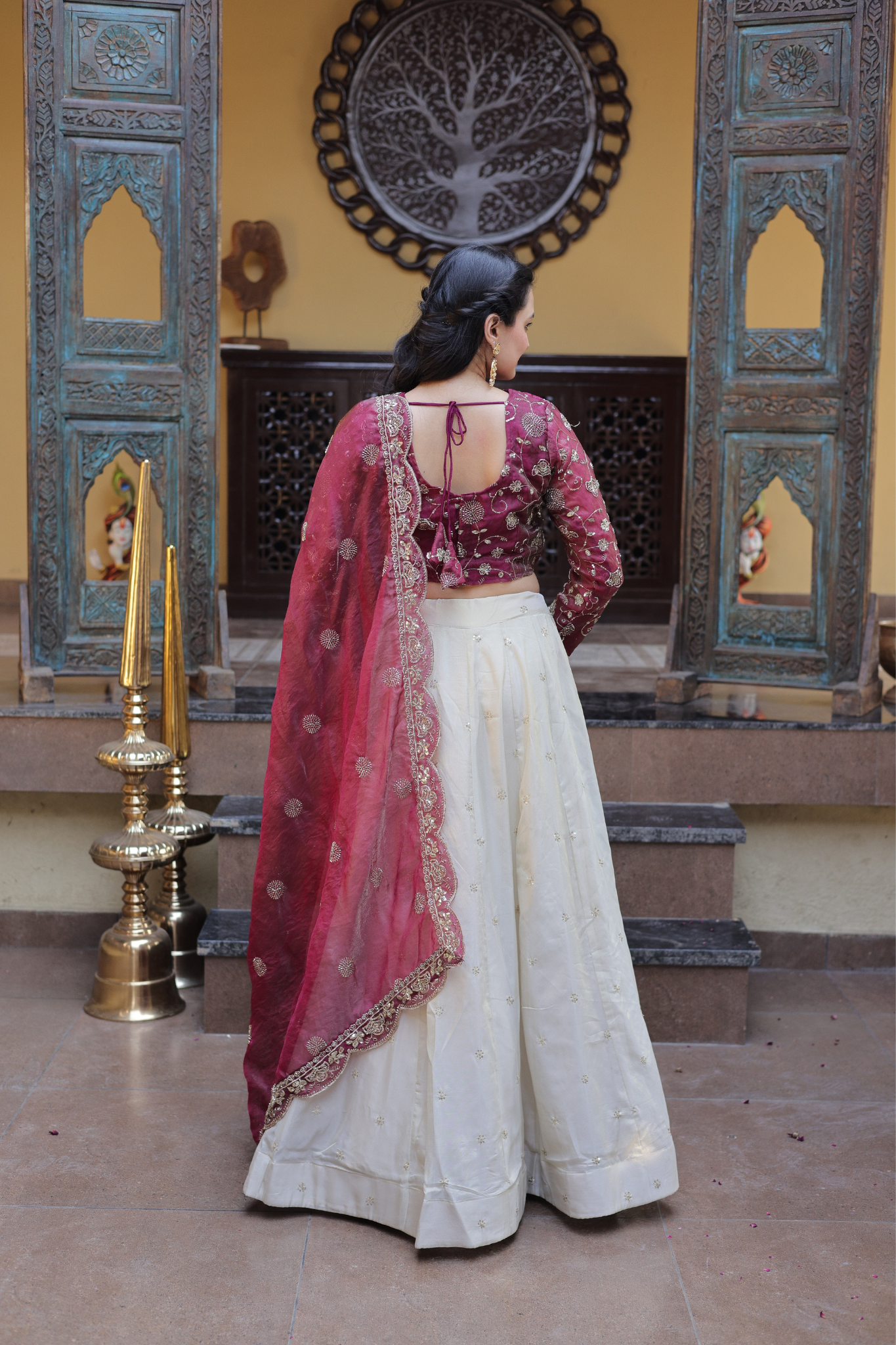 Women Embroidered Lehenga Choli Set with Dupatta
