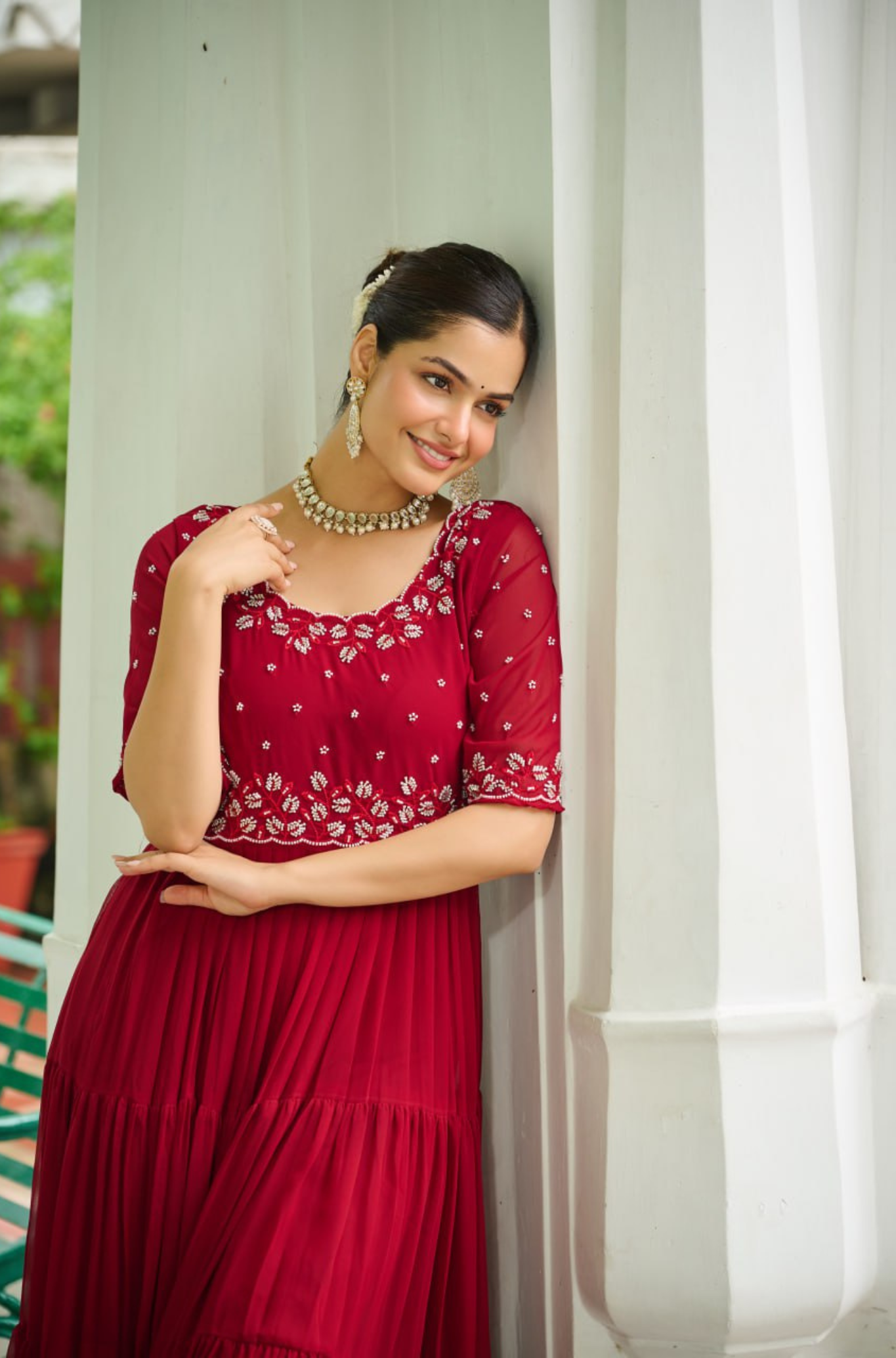 Premium Designer Embroidered Anarkali Gown for Women