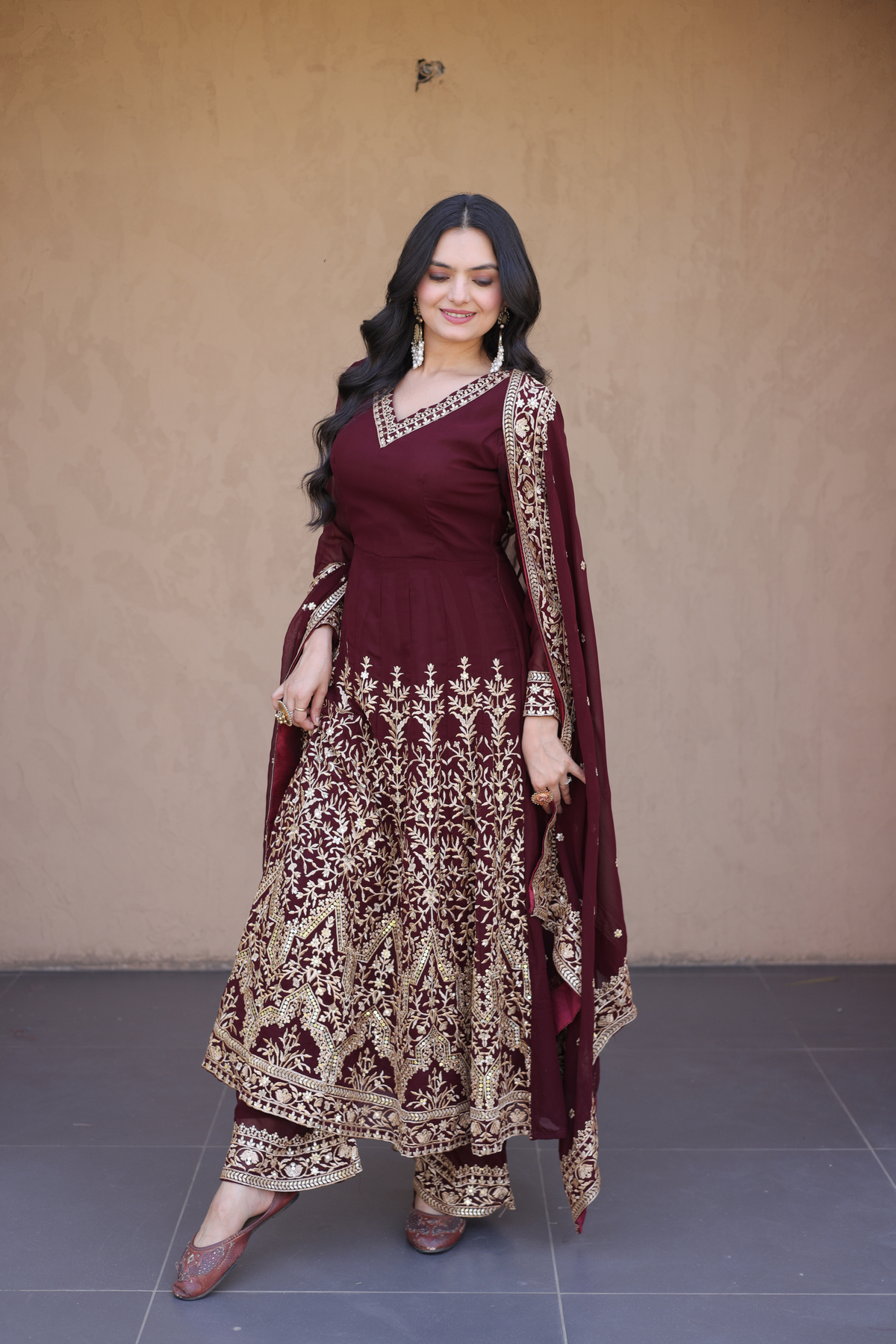 Embroidered Anarkali Suit Set for Women | Designer Ethnic Wear with Dupatta