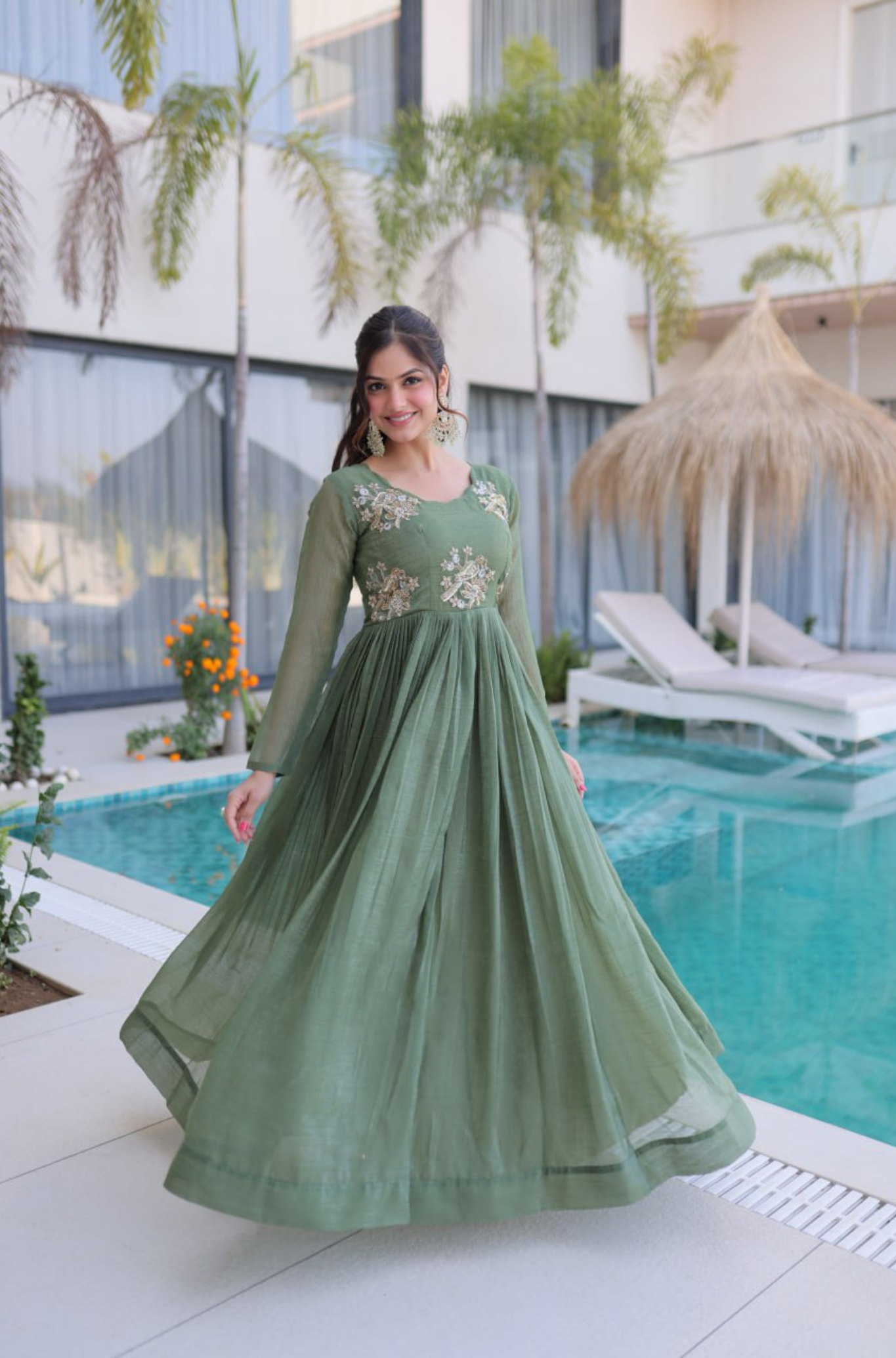Designer Embroidered Anarkali Gown for Women