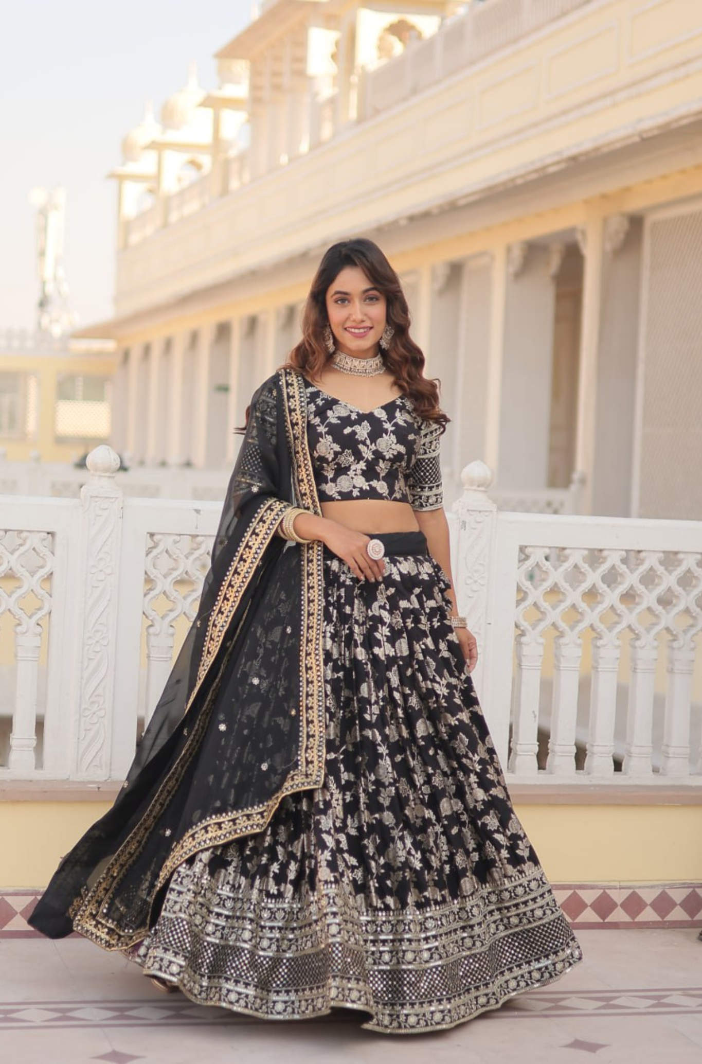 Women's Designer Floral Printed Lehenga Choli Set with Dupatta