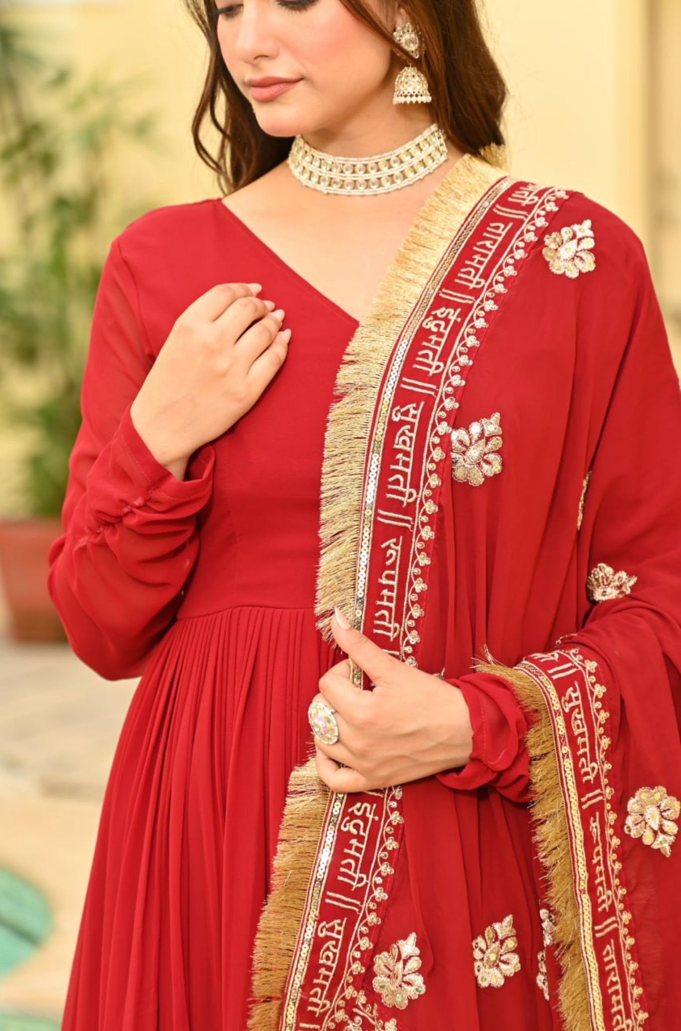 Luxury Embroidered Anarkali Suit Set with Designer Dupatta Set For Women