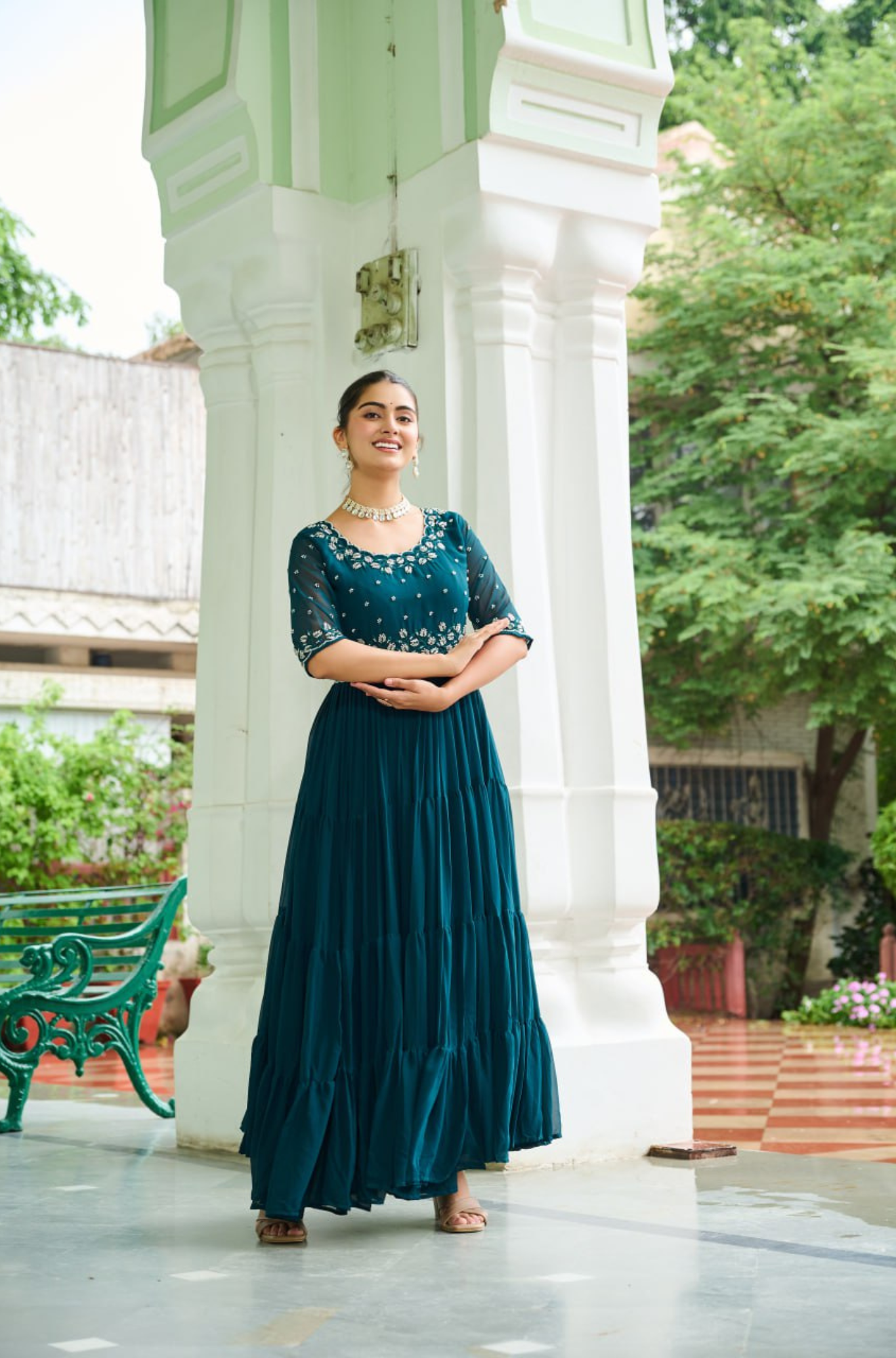 Premium Designer Embroidered Anarkali Gown for Women