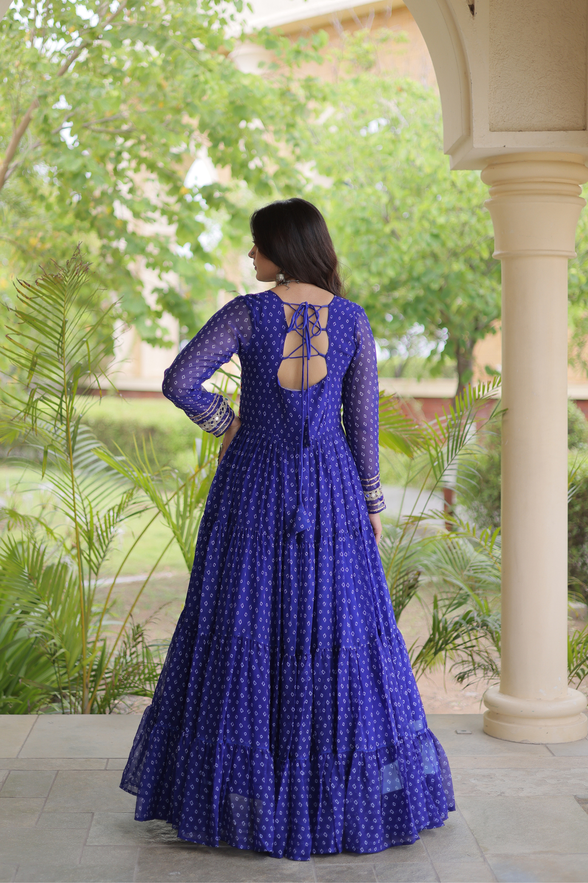 Women’s Designer Anarkali Gown with Embroidered Yoke & Flared Silhouette | Festive Ethnic Wear