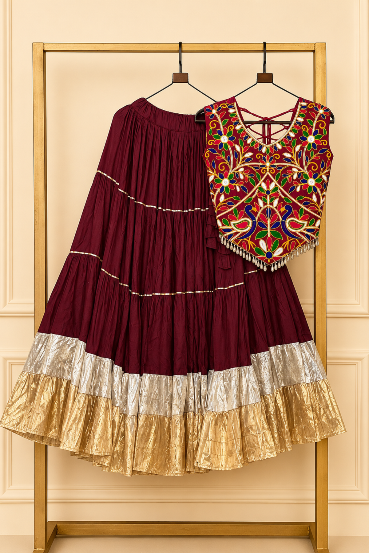 Designer Navratri Lehenga Choli with Embroidered Blouse