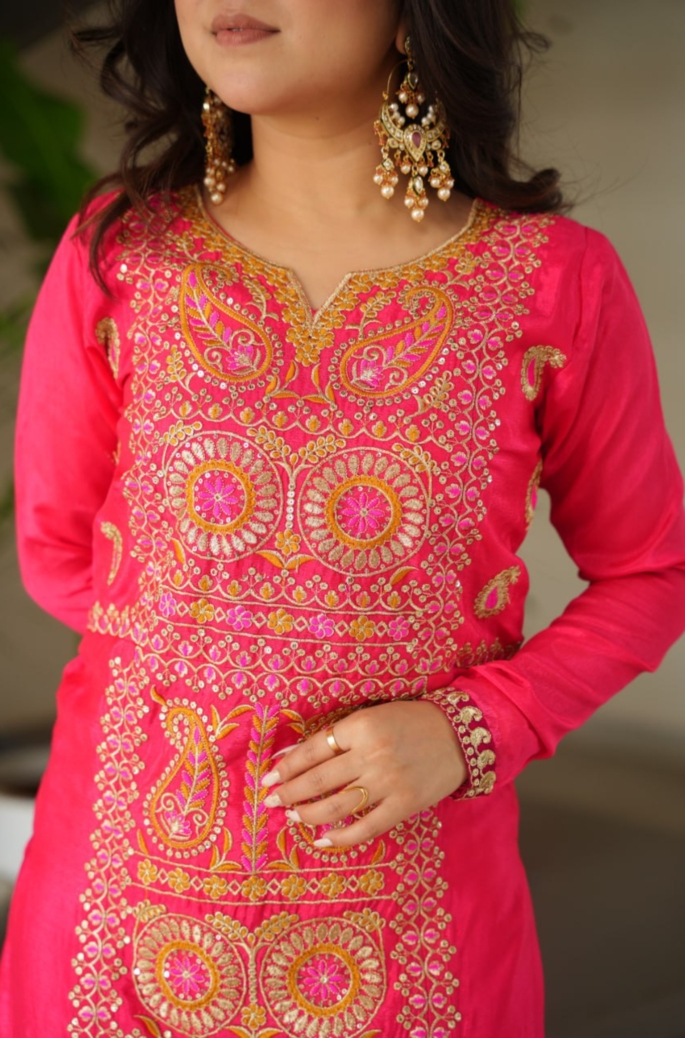 Designer Embroidered Kurta Pant Set with Dupatta