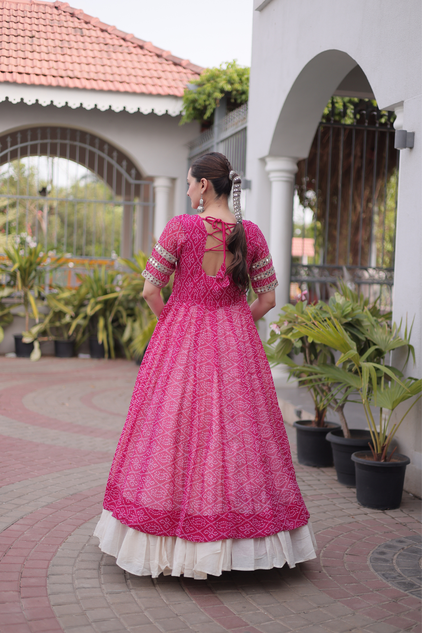 Women's Printed Anarkali Gown with Sharara | Traditional Ethnic Party Wear