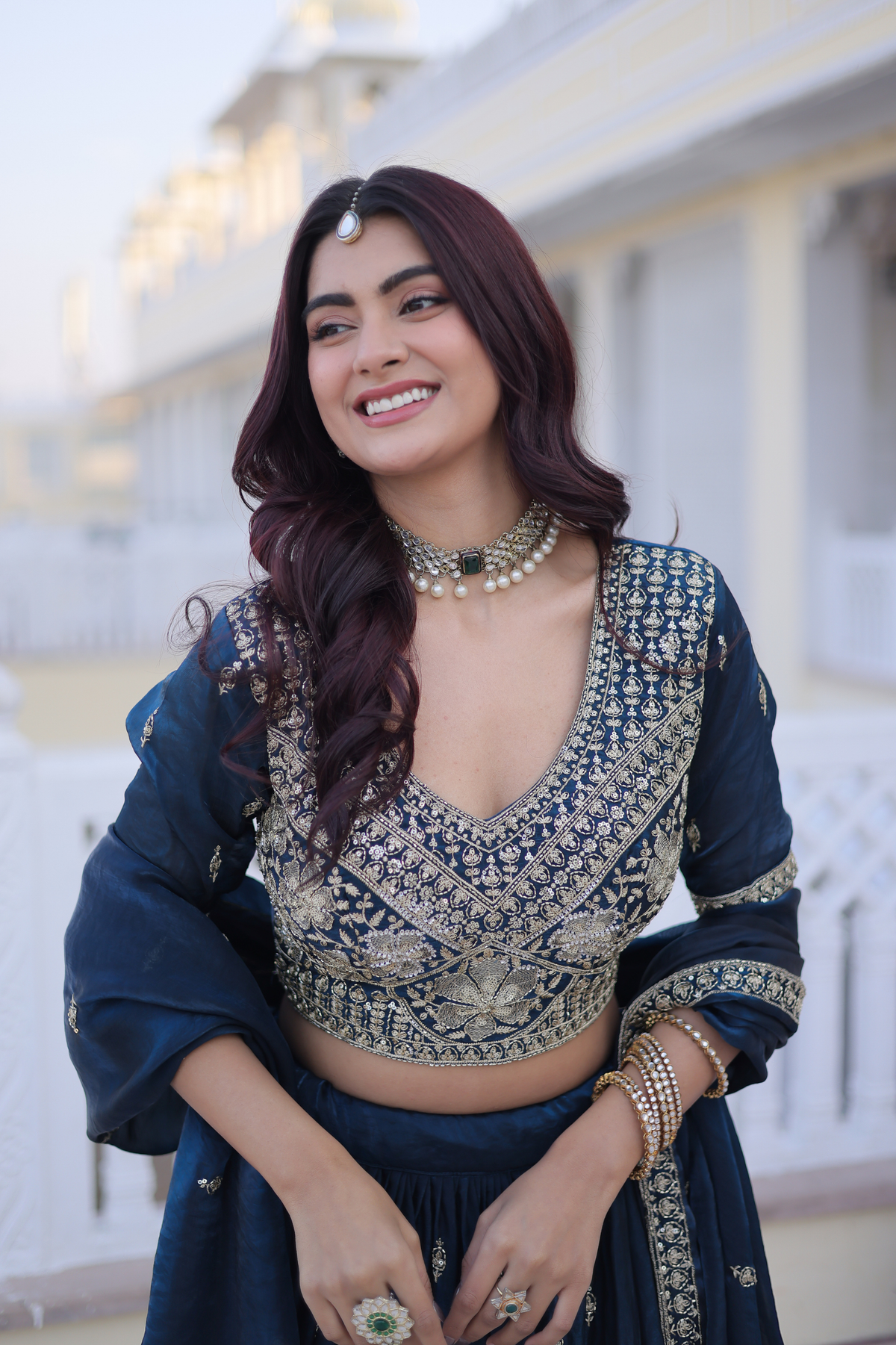 Premium Embroidered Lehenga Choli with Designer Dupatta & Floral Border Work