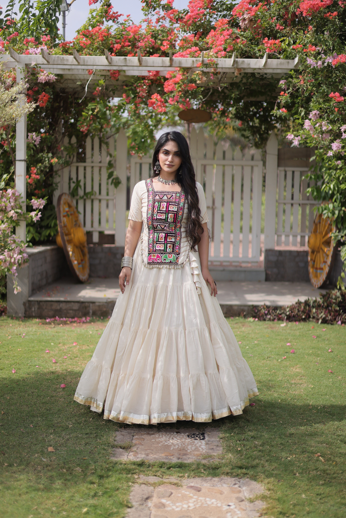Women's Designer Embroidered Lehenga Set with Kutchi Gamthi Work | Traditional Navratri, Garba, Festive & Wedding Wear