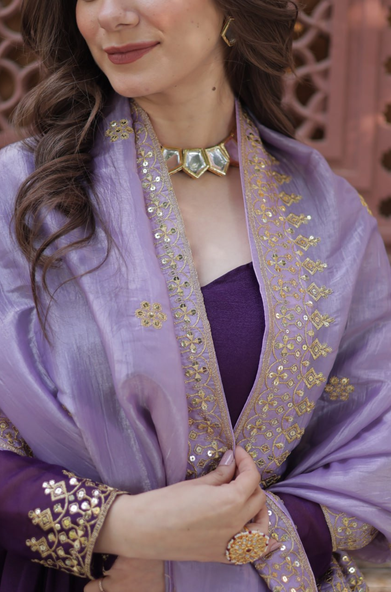 Women Luxury Traditional Anarkali Kurta Set With Elegant Dupatta
