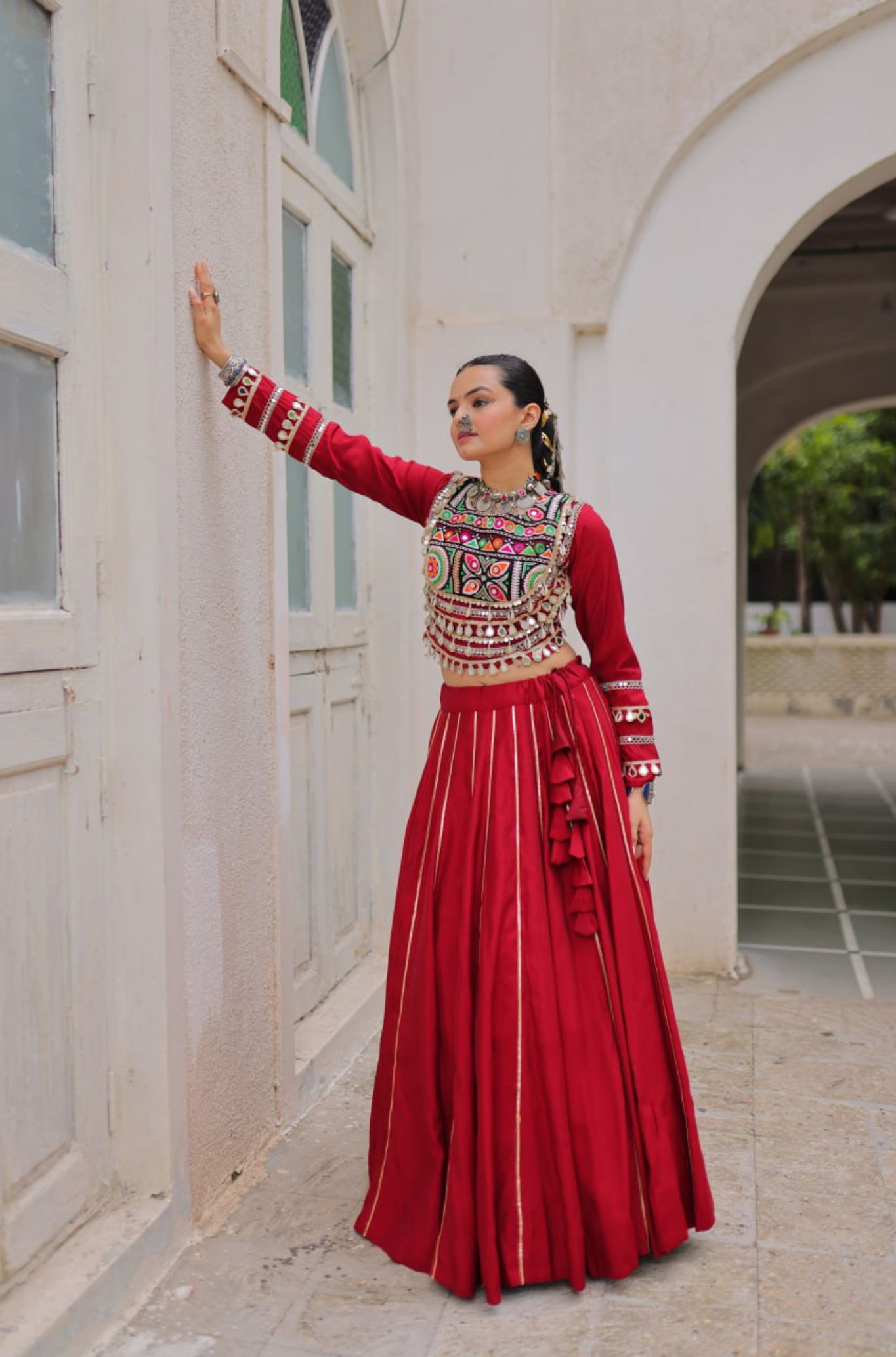 Designer Mirror Work Embroidered Lehenga Choli Set for Women