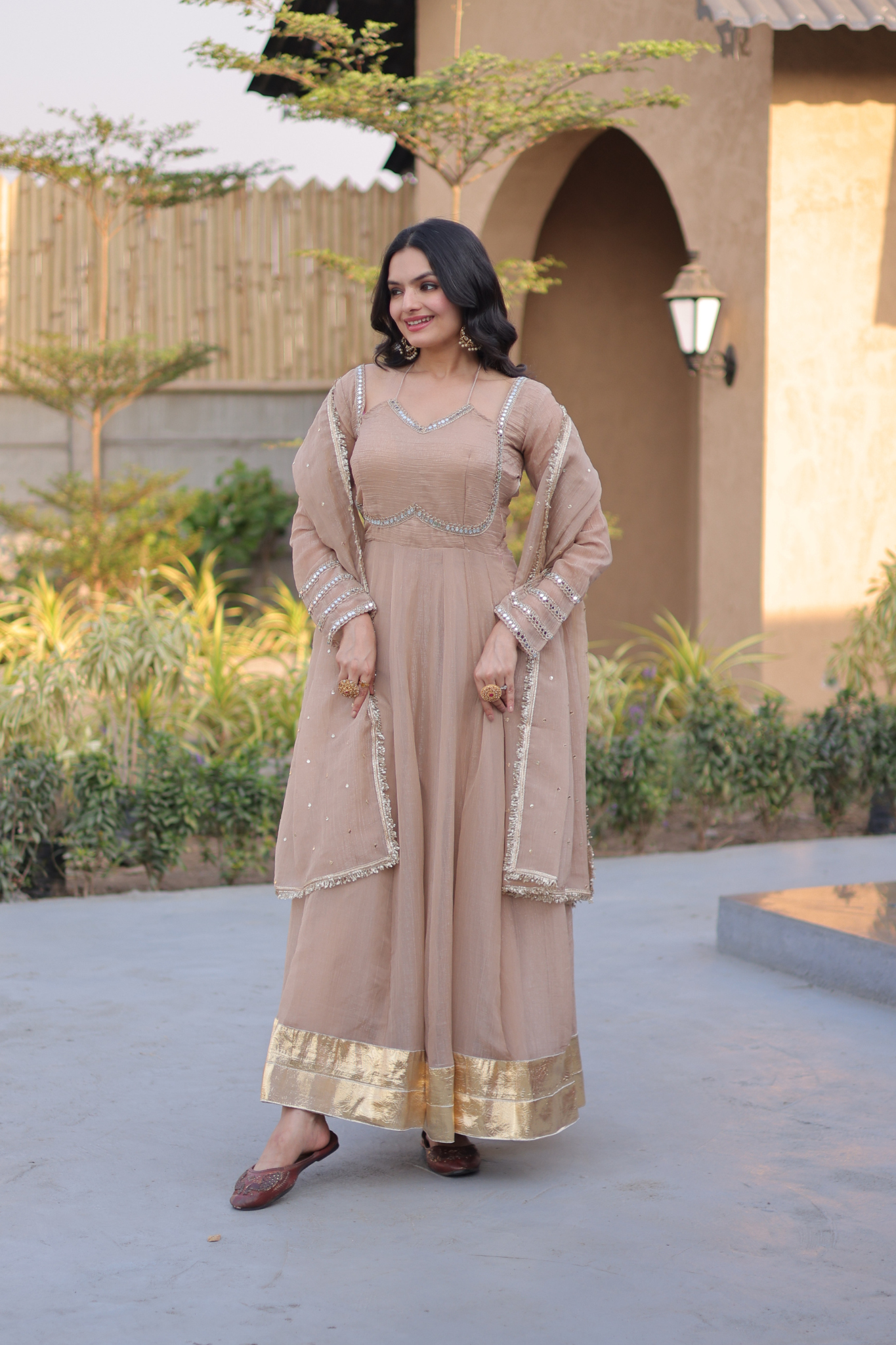 Women's Designer Anarkali Suit Set with Dupatta