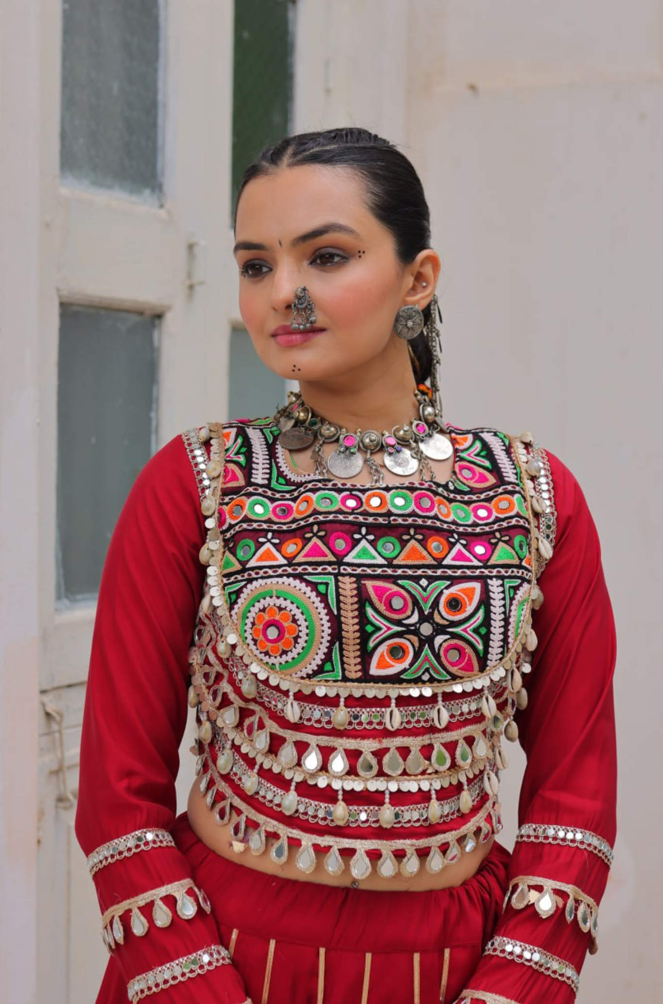 Designer Mirror Work Embroidered Lehenga Choli Set for Women