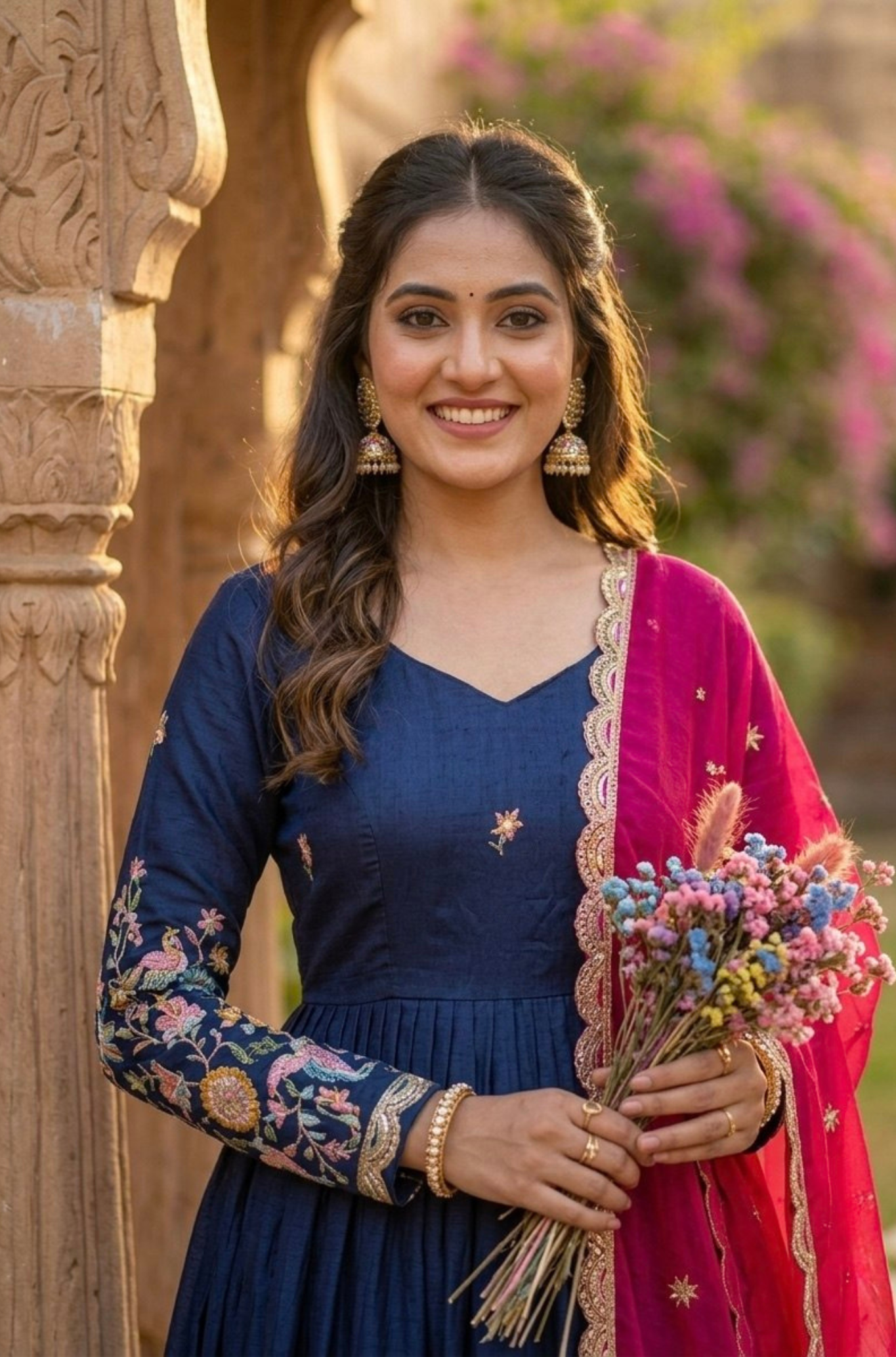 Women Designer Heavy Sequins & Embroidered Anarkali Gown Set With Dupatta