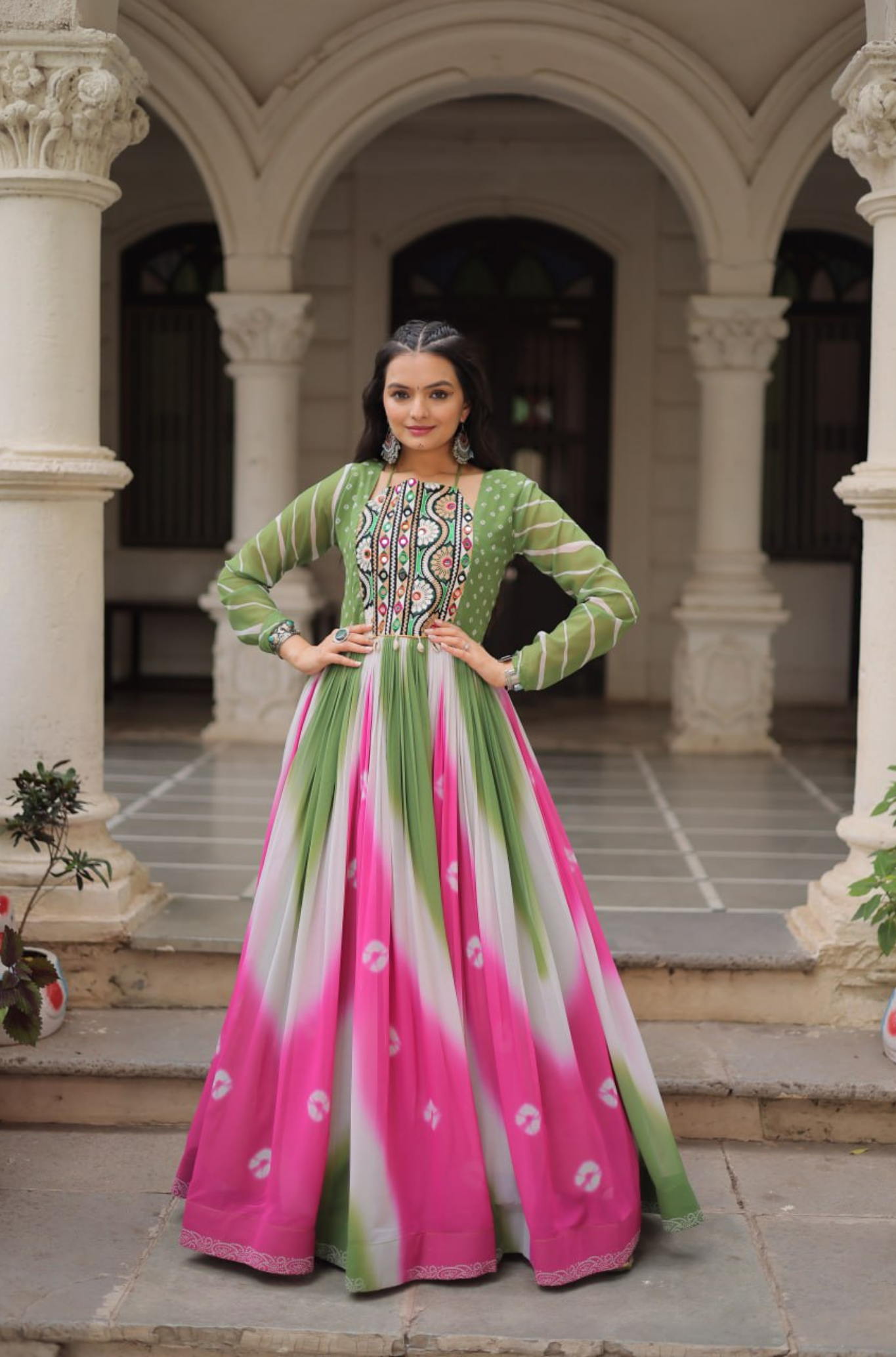 Designer Printed Anarkali Gown for Women