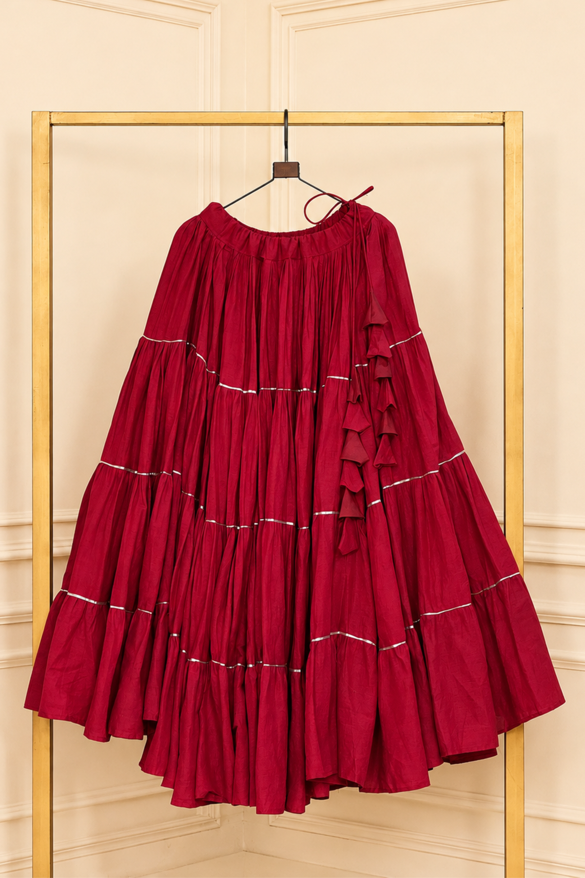 Women's Designer Flared Skirt with Ruffle Detail | Ethnic Festive Wear