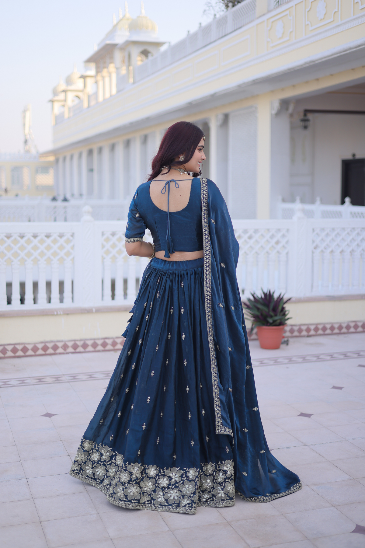 Premium Embroidered Lehenga Choli with Designer Dupatta & Floral Border Work